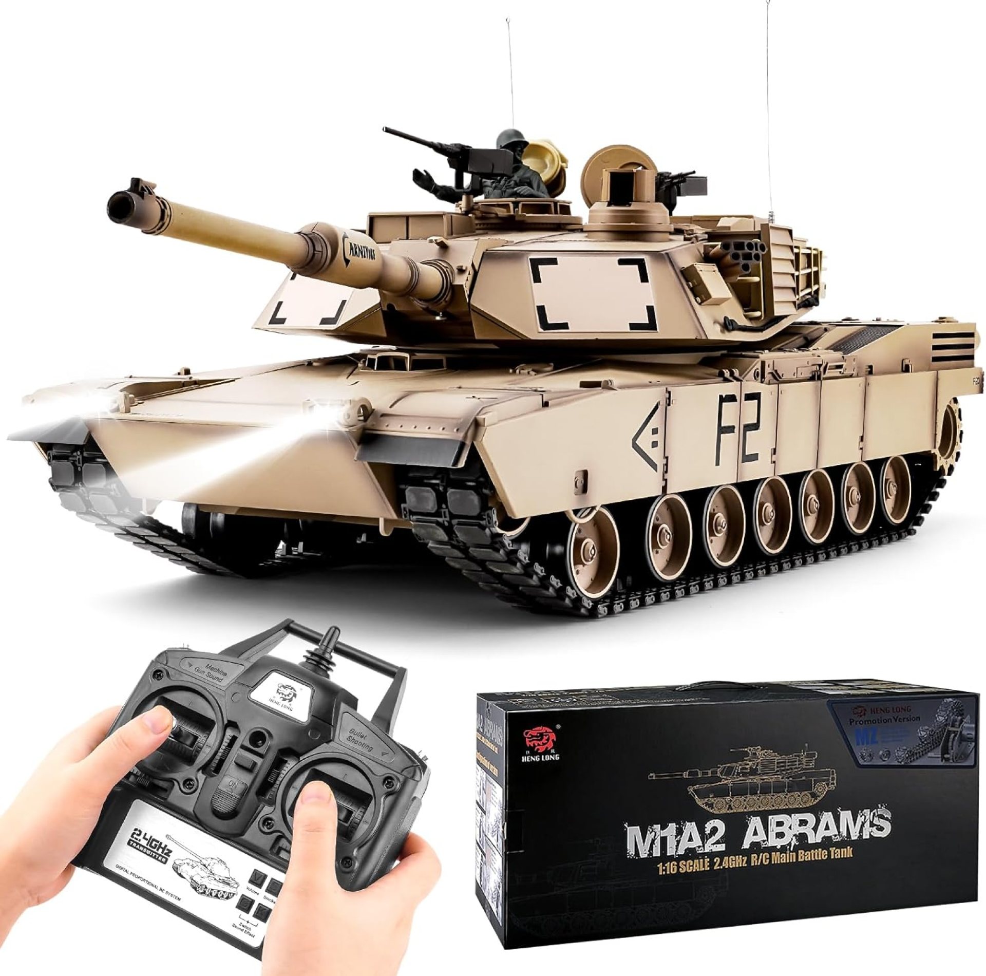 Heng Long RC Tank 1/16 Scale 2.4ghz US M1A2 Abrams Army Tank Model,Remote Control Tanks with Sound and Light,Military Tank RC All Terrain Off-Road for Adults or Military Fans Age 14+ Heng Long RC Tank 1/16 Scale 2.4ghz US M1A2 Abrams Army Tank Model,Remote Control Tanks with Sound and Light,Military Tank RC All Terrain Off-Road for Adults or Military Fans Age 14+