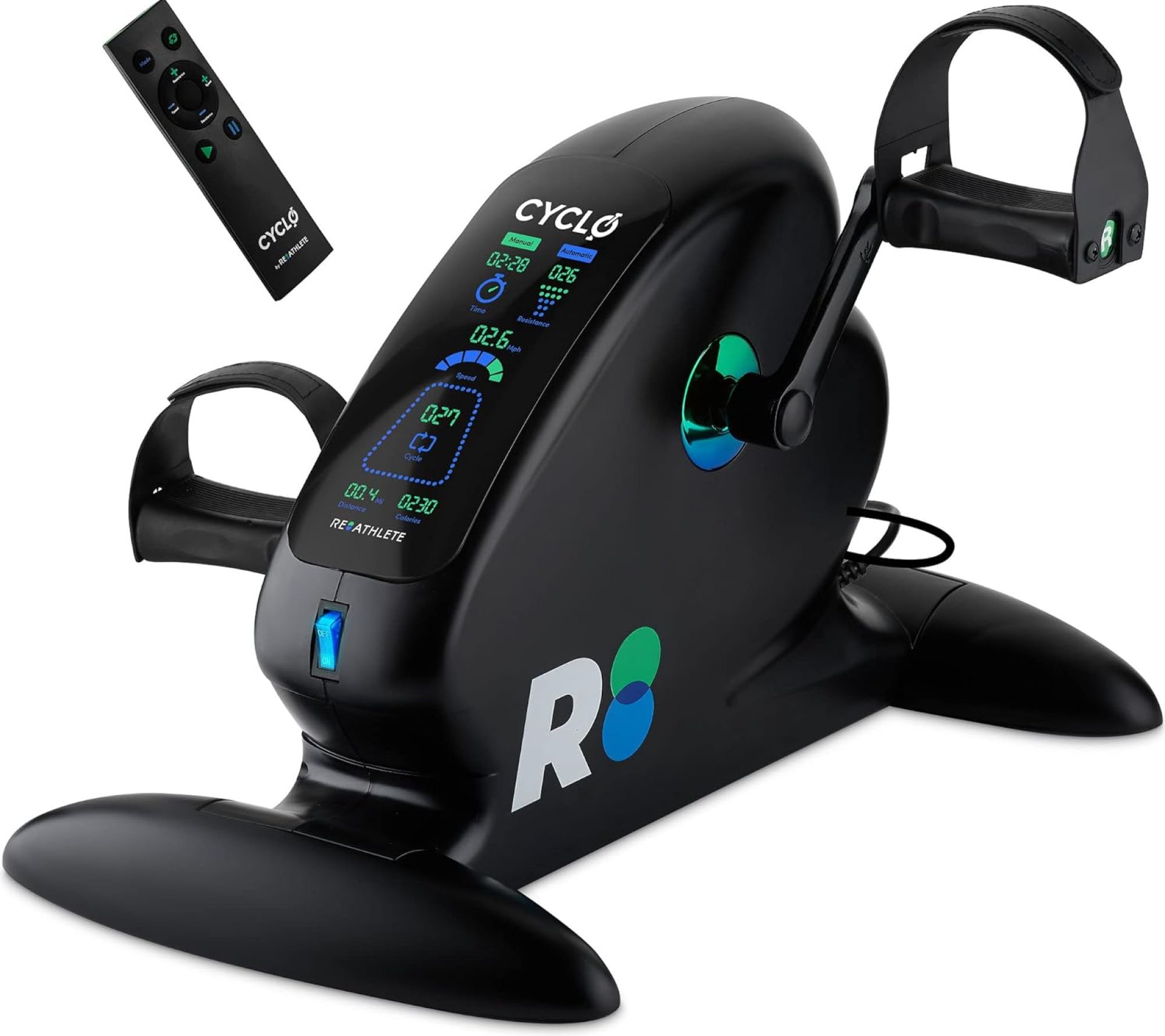 REATHLETE CYCLO: Under-Desk Bike/Pedal Exerciser | Desk Bike for Leg and Arm Exercises | Pedal Exerciser for Cardio Training, Fitness, & Rehabilitation | All-Digital, Light & Quiet Under-Desk Bike REATHLETE CYCLO: Under-Desk Bike/Pedal Exerciser | Desk Bike for Leg and Arm Exercises | Pedal Exerciser for Cardio Training, Fitness, & Rehabilitation | All-Digital, Light & Quiet Under-Desk Bike
