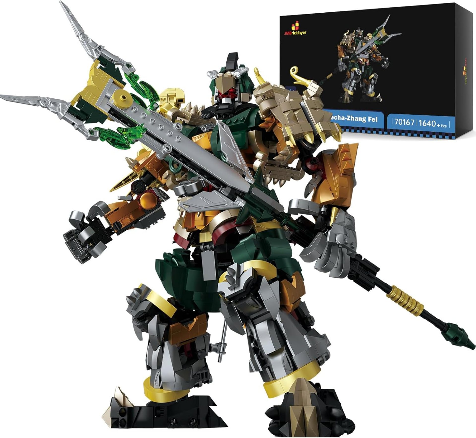 JMBricklayer Mecha Robot Building Blocks 70167, Warrior Mech Model Kits for Adults, STEM Cool Display Model with Movable Joints, Action Figures Ideal Gifts for Boys, Men, Kids Aged 8,9,10,11+(1640PCS) JMBricklayer Mecha Robot Building Blocks 70167, Warrior Mech Model Kits for Adults, STEM Cool Display Model with Movable Joints, Action Figures Ideal Gifts for Boys, Men, Kids Aged 8,9,10,11+(1640PCS)