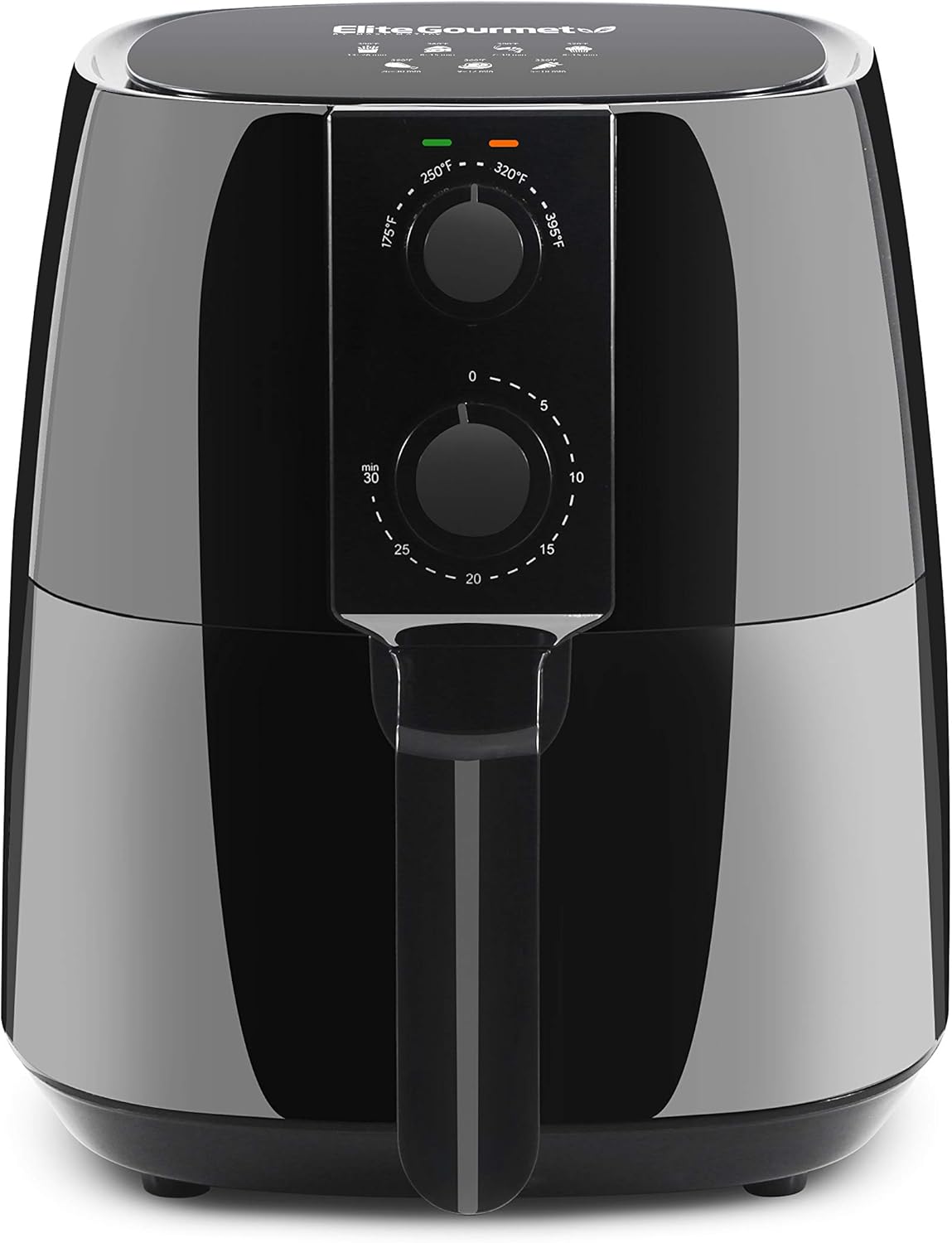 Elite Gourmet EAF4617 Electric Digital Hot Air Fryer, 1350Watts, Oil-Less Healthy Cooker, Timer & Temperature Controls, 4 Quart, Black Elite Gourmet EAF4617 Electric Digital Hot Air Fryer, 1350Watts, Oil-Less Healthy Cooker, Timer & Temperature Controls, 4 Quart, Black