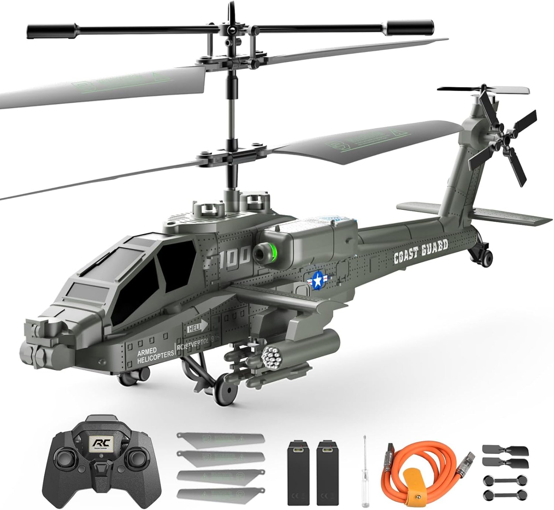 Remote Control Military Flying Helicopter Toy, 2.4GHz, 3.5 Channels Helicopter with Gyro & LED Light, Altitude Hold, RC Helicopters for Kids Adults Beginner (Green) Remote Control Military Flying Helicopter Toy, 2.4GHz, 3.5 Channels Helicopter with Gyro & LED Light, Altitude Hold, RC Helicopters for Kids Adults Beginner (Green)