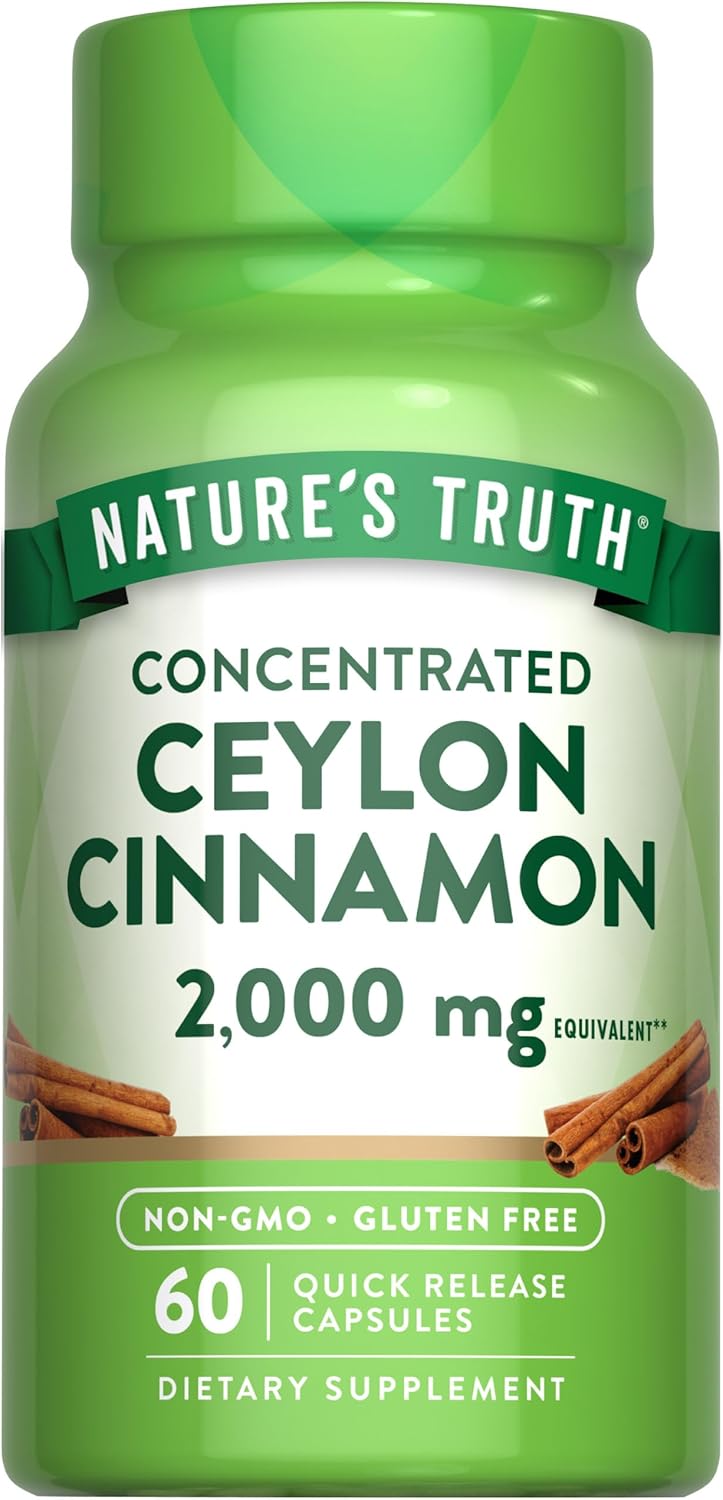 Nature’s Truth Ceylon Cinnamon Pill Capsules | 2000mg | Non-GMO & Gluten Free Supplement Nature’s Truth Ceylon Cinnamon Pill Capsules | 2000mg | Non-GMO & Gluten Free Supplement