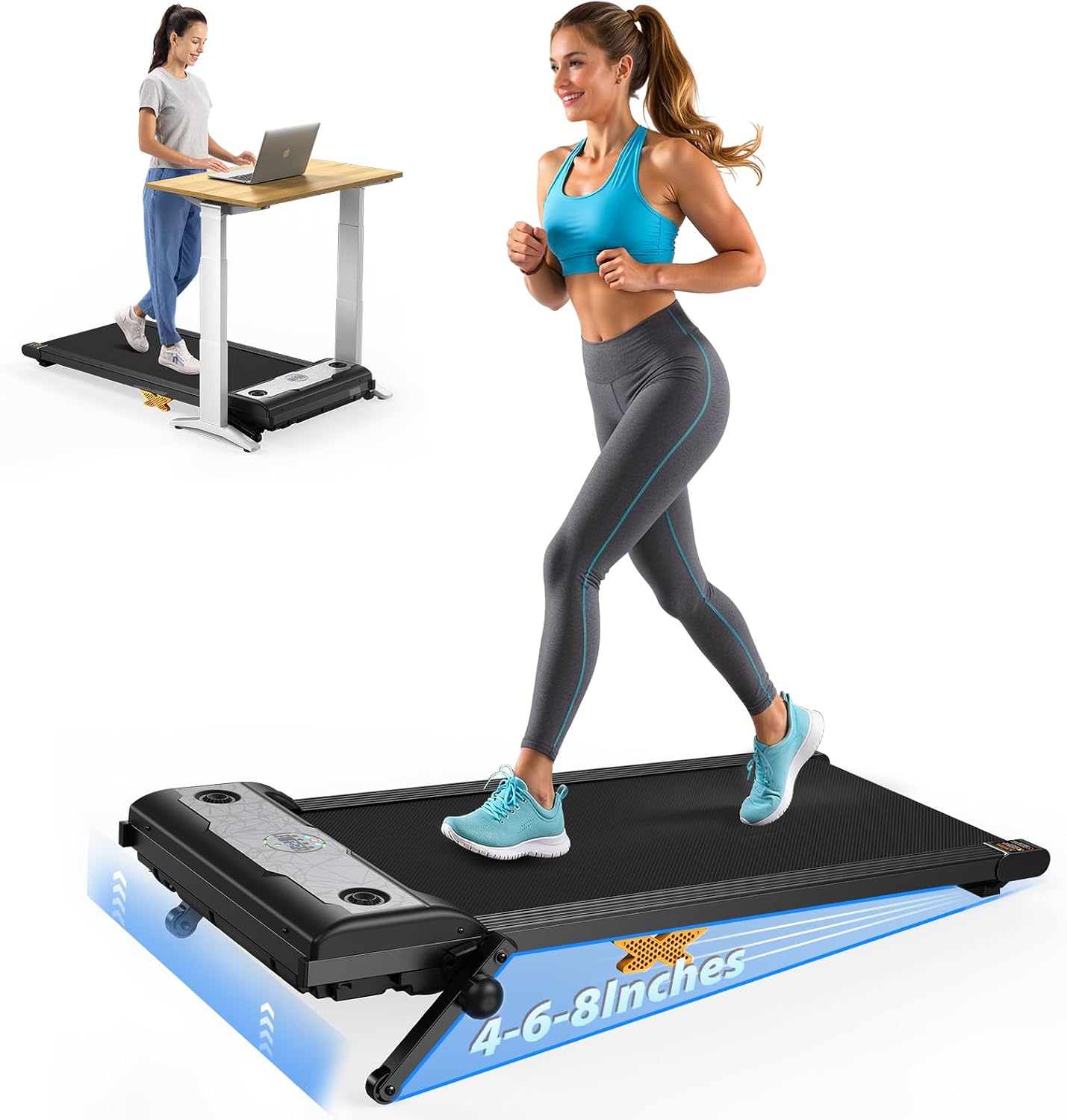Walking Pad with Incline, 2.5HP Under Desk Treadmill, 3 in 1 Portable Treadmill with Remote Control, LED Display, Hidden Safety Switch, Mini Walking Jogging Machine for Home Office Walking Pad with Incline, 2.5HP Under Desk Treadmill, 3 in 1 Portable Treadmill with Remote Control, LED Display, Hidden Safety Switch, Mini Walking Jogging Machine for Home Office