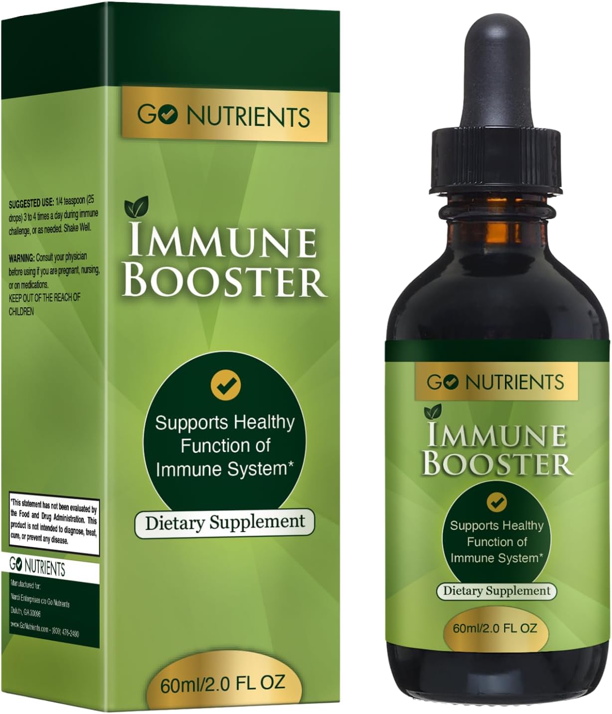 Go Nutrients Immune Booster – Liquid Herbal Support with Echinacea, Goldenseal & Usnea – 7 in 1 Enhancing Defense for Adults & Kids | 2 oz Tincture (48 Servings) for Natural Defense & Wellness Go Nutrients Immune Booster – Liquid Herbal Support with Echinacea, Goldenseal & Usnea – 7 in 1 Enhancing Defense for Adults & Kids | 2 oz Tincture (48 Servings) for Natural Defense & Wellness