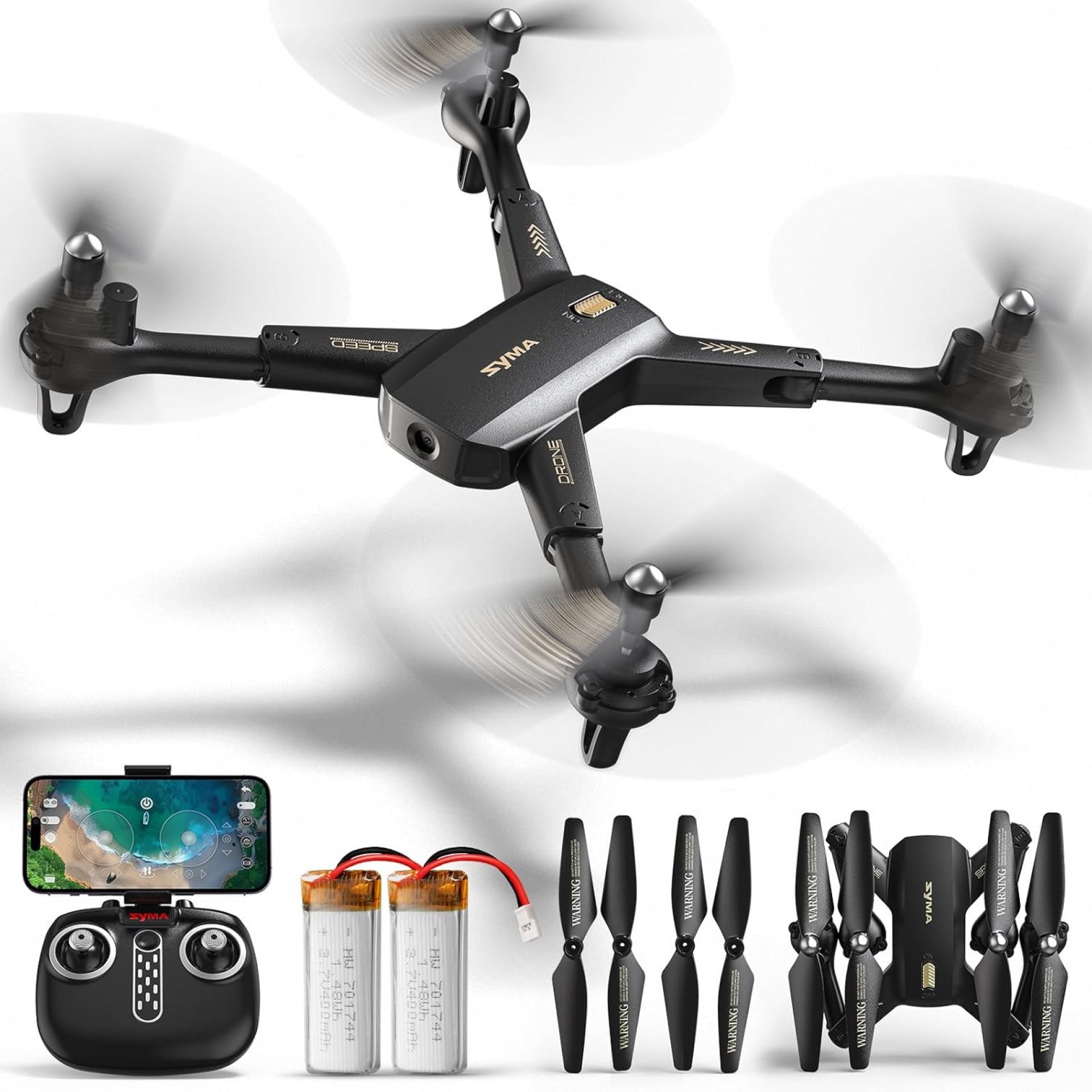 SYMA Drone with Camera 1080P HD FPV Cameras Remote Control Toys RC Quadcopter Helicopter Gifts for Boys Girls Adults Beginners with Altitude Hold, Headless Mode, One Key Start, 3D Flips 2 Batteries SYMA Drone with Camera 1080P HD FPV Cameras Remote Control Toys RC Quadcopter Helicopter Gifts for Boys Girls Adults Beginners with Altitude Hold, Headless Mode, One Key Start, 3D Flips 2 Batteries