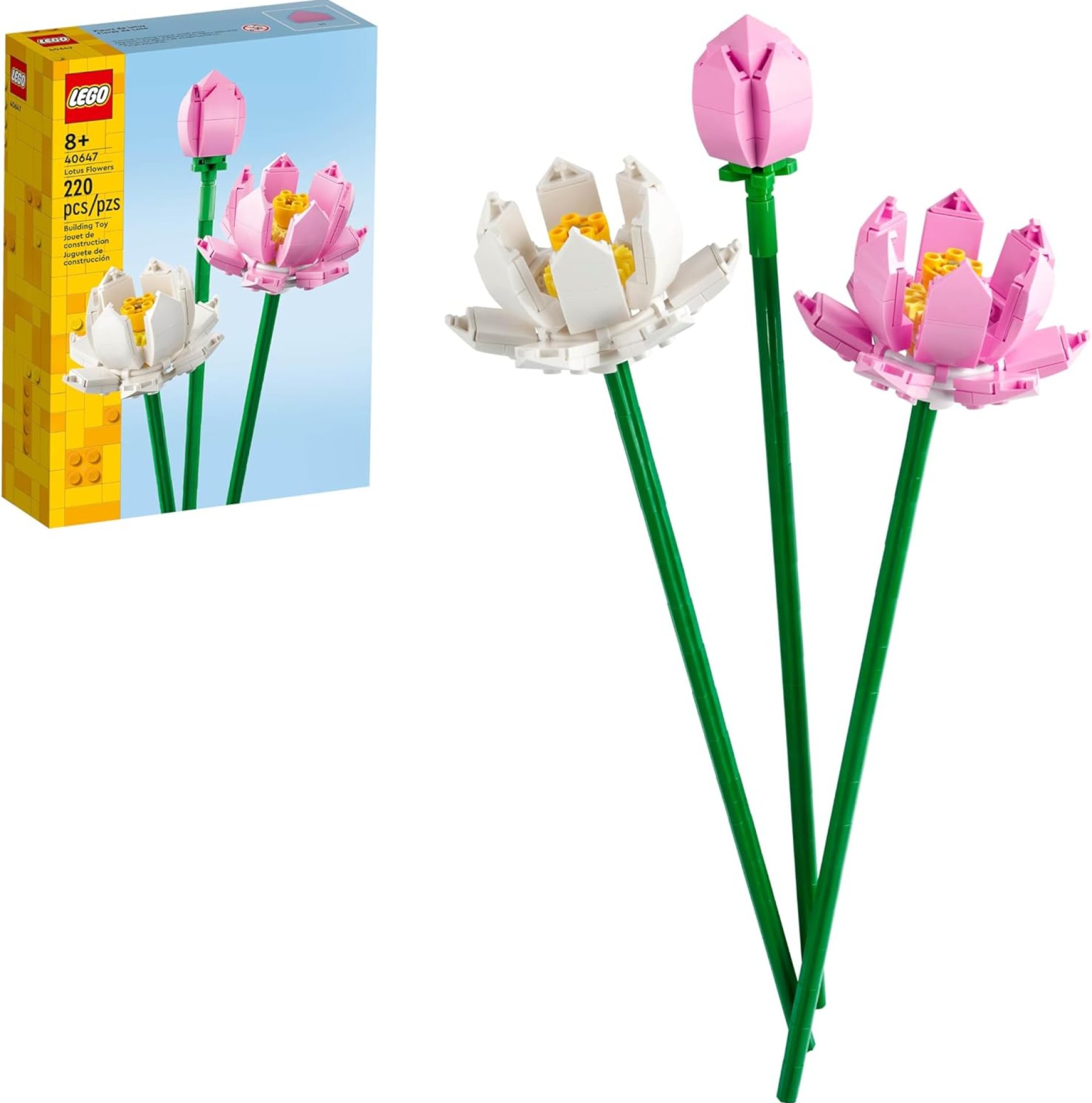 LEGO Lotus Flower – Building Toy for Kids, Girls & Boys, Ages 8+ – Artificial Lotus Flowers for Home Decor & Display – Creative Gift Idea for Her & Him – 40647 LEGO Lotus Flower – Building Toy for Kids, Girls & Boys, Ages 8+ – Artificial Lotus Flowers for Home Decor & Display – Creative Gift Idea for Her & Him – 40647