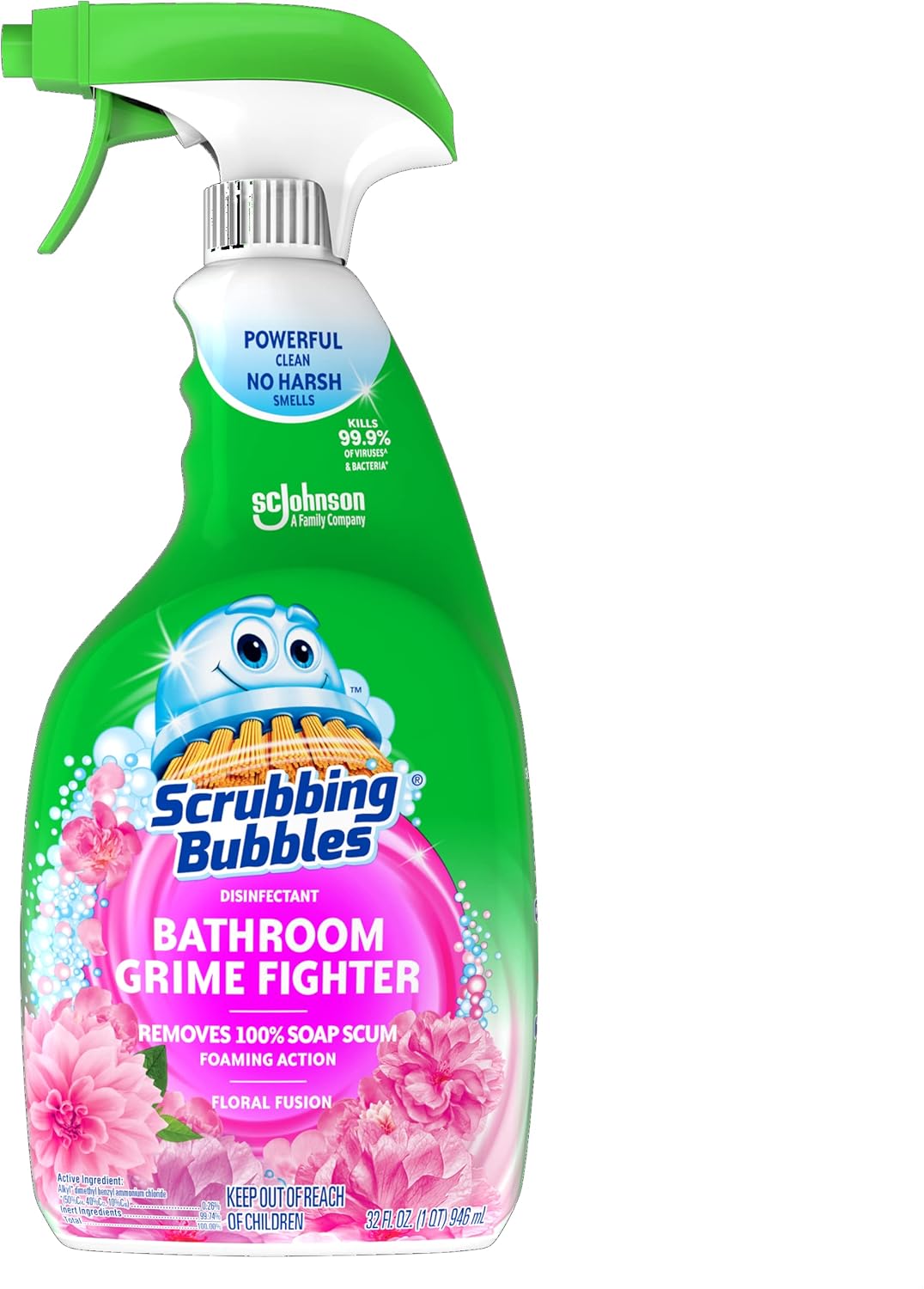 Scrubbing Bubble Bathroom Grime Fighter, Floral Fusion Scent, 32 oz Spray Bottle Scrubbing Bubble Bathroom Grime Fighter, Floral Fusion Scent, 32 oz Spray Bottle