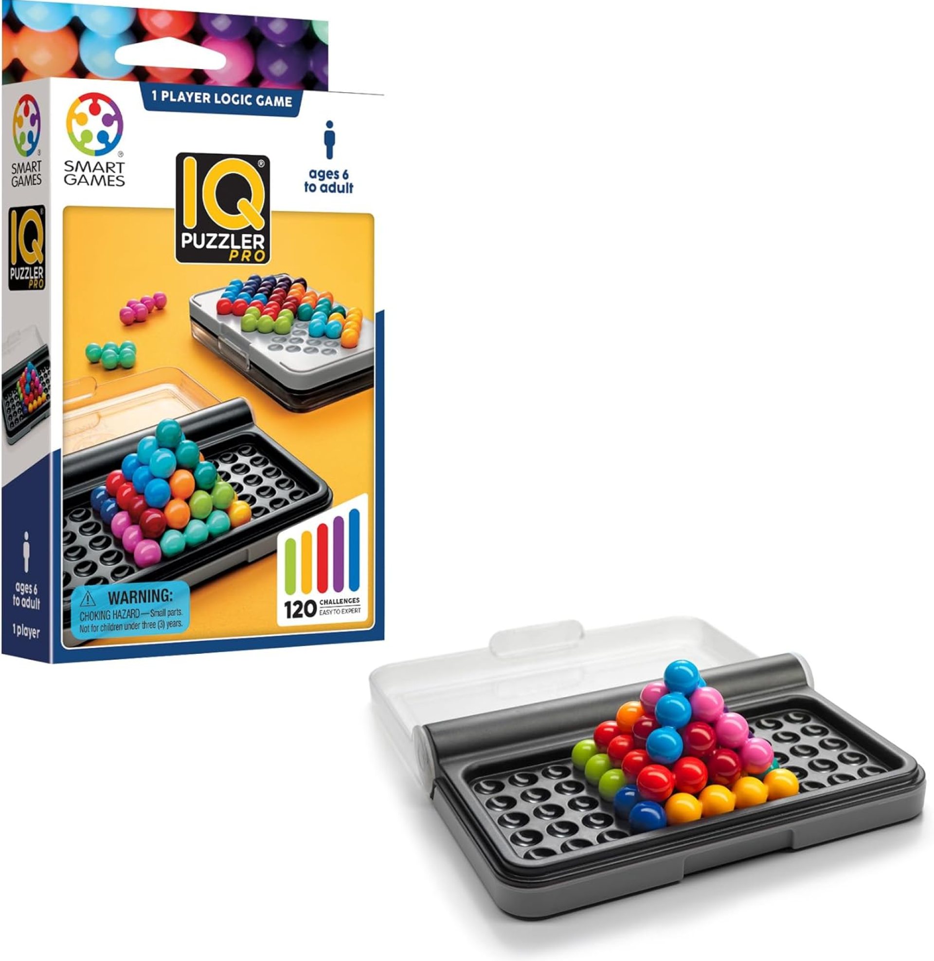 SmartGames IQ Puzzler Pro, a Travel Game for Kids and Adults, a Cognitive Skill-Building Brain Game – Brain Teaser for Ages 6 & Up, 120 Challenges in Travel-Friendly Case. SmartGames IQ Puzzler Pro, a Travel Game for Kids and Adults, a Cognitive Skill-Building Brain Game – Brain Teaser for Ages 6 & Up, 120 Challenges in Travel-Friendly Case.