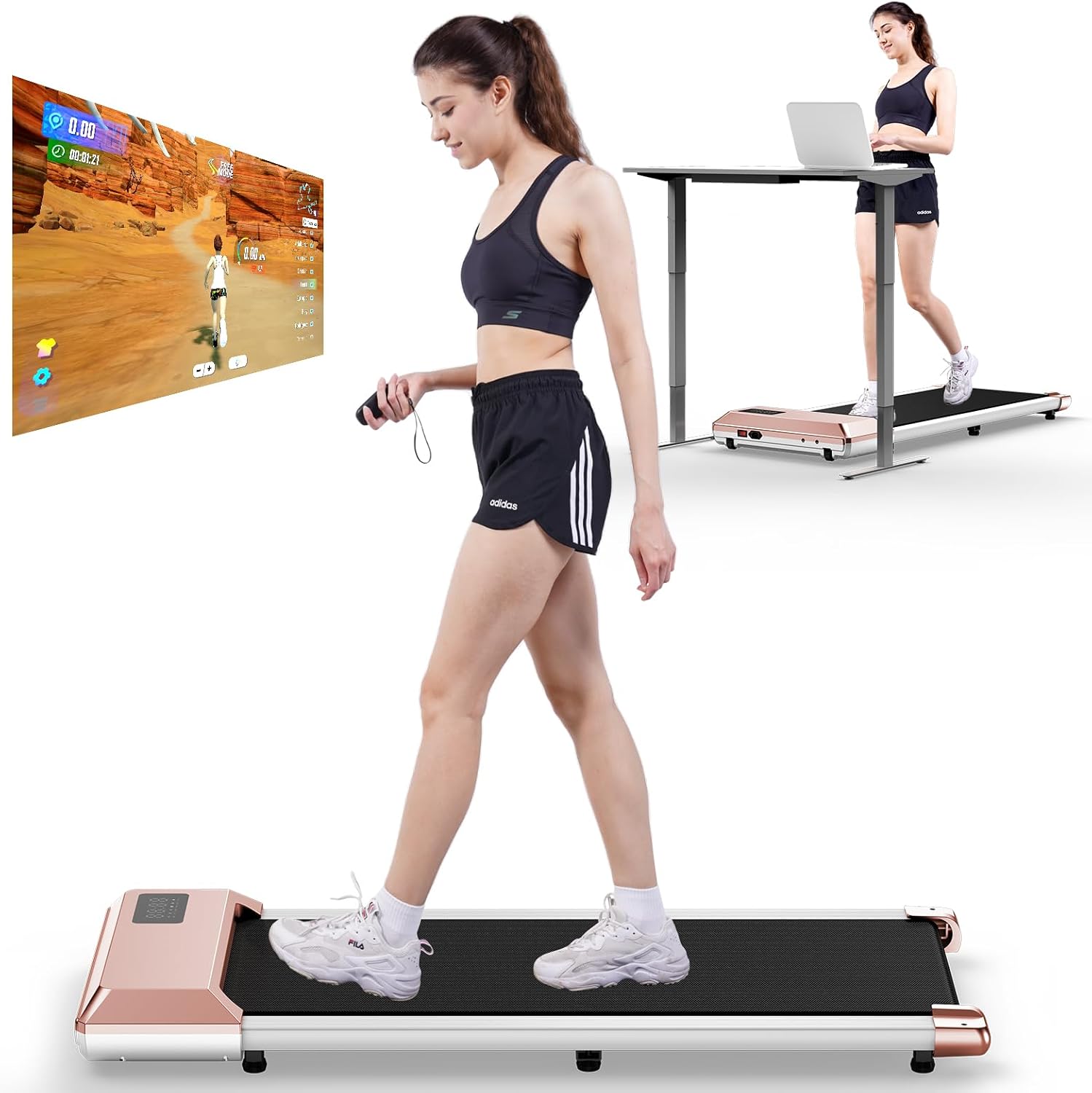 Walking Pad, Under Desk Walking Pads Treadmills for Home/Office, Mini Walking Pad for Home, 2 in 1 Walking Portable Desk Treadmill with Remote Control&LED Display Walking Pad, Under Desk Walking Pads Treadmills for Home/Office, Mini Walking Pad for Home, 2 in 1 Walking Portable Desk Treadmill with Remote Control&LED Display