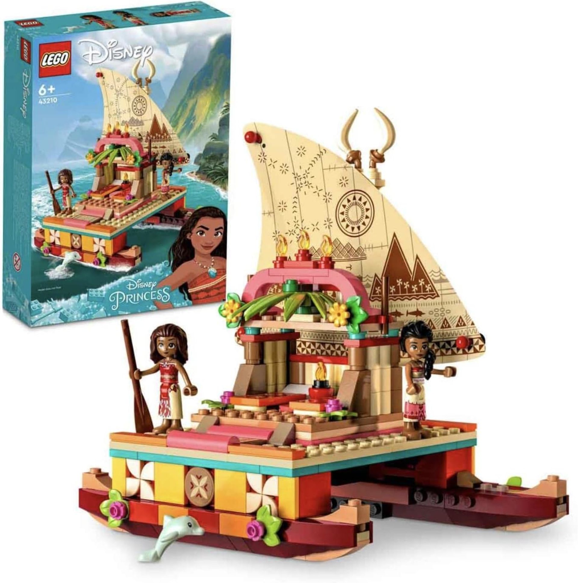 Lego Disney Princess Moana’s Wayfinding Boat Building Toy 43210 Disney Princess Toy Set with Moana and Sina Mini-Dolls, Dolphin Figure, Disney-Inspired Pretend Play Toy for Kids Boys Girls Ages 6+ Lego Disney Princess Moana’s Wayfinding Boat Building Toy 43210 Disney Princess Toy Set with Moana and Sina Mini-Dolls, Dolphin Figure, Disney-Inspired Pretend Play Toy for Kids Boys Girls Ages 6+