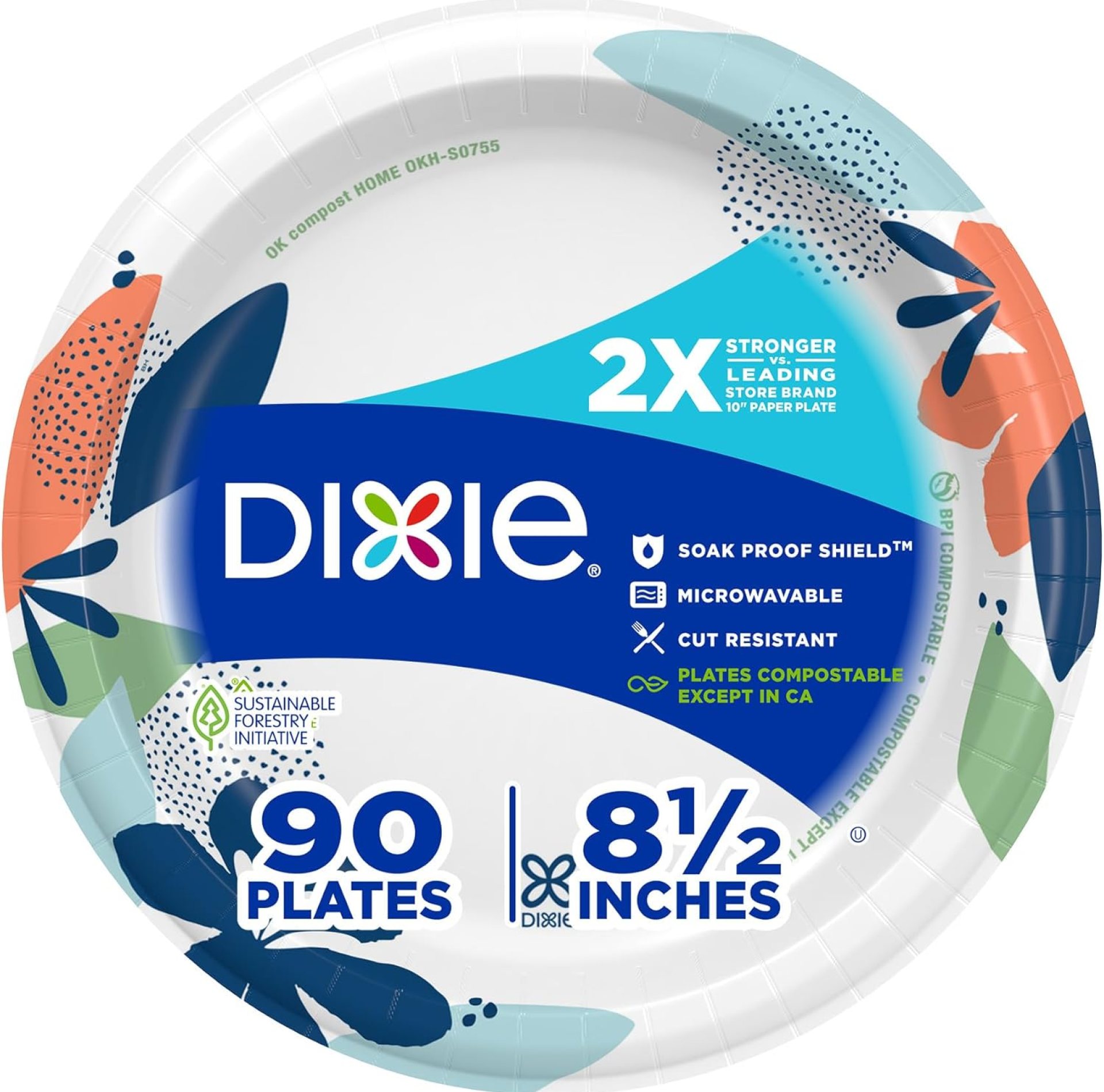 Dixie Medium Paper Plates, 8.5 Inch, 90 Count, 2X Stronger*, Microwave-Safe, Soak-Proof, Cut Resistant, Disposable Plates For Everyday Breakfast, Lunch, & Dinner Meals Dixie Medium Paper Plates, 8.5 Inch, 90 Count, 2X Stronger*, Microwave-Safe, Soak-Proof, Cut Resistant, Disposable Plates For Everyday Breakfast, Lunch, & Dinner Meals