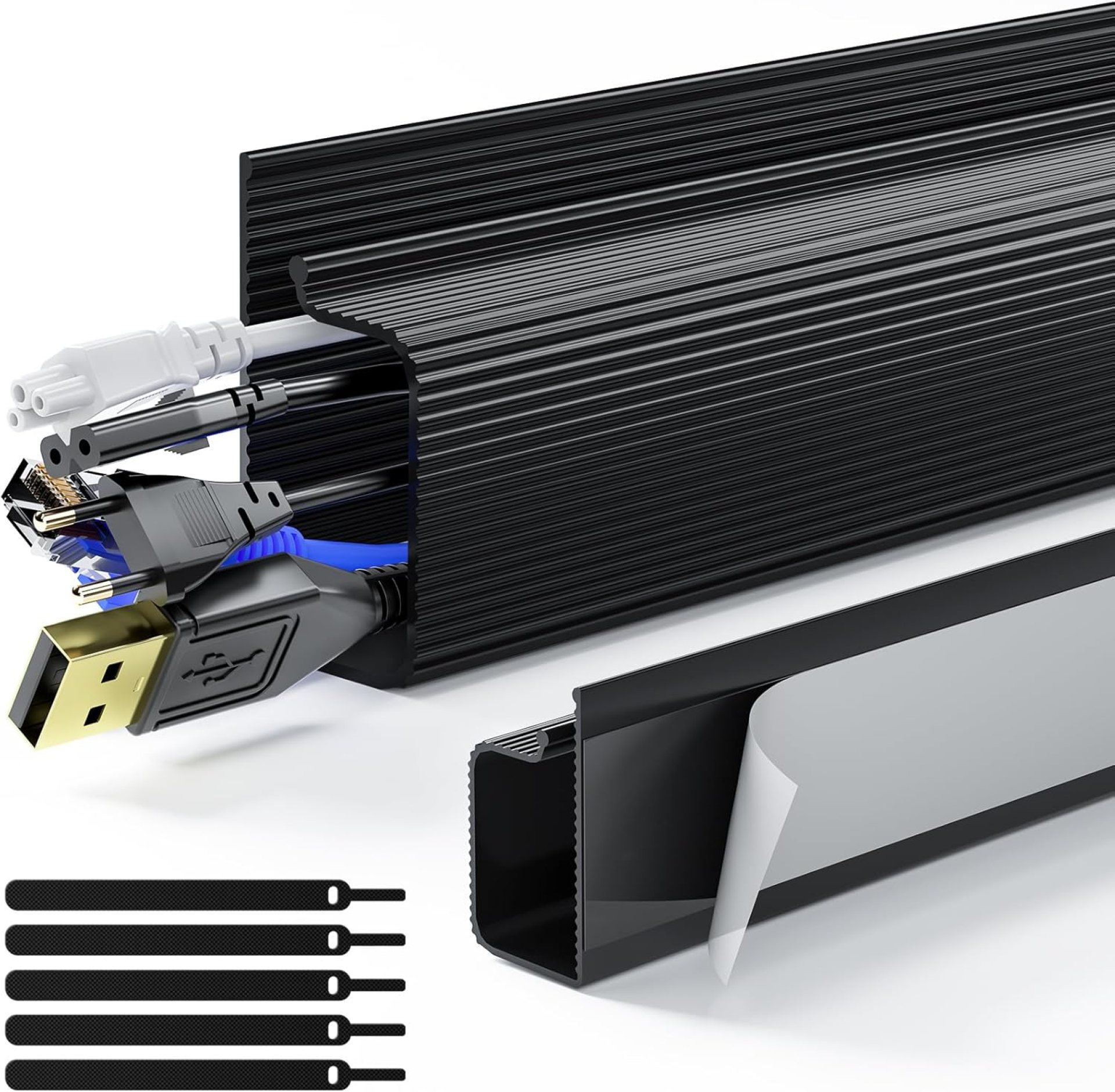 Delamu 2 Pack Safe & Tidy Cable Management Solution – Protect Kids & Pets with Home & Office Cable Management Under Desk,Cable Organizer, Cable Management Kit,Cord Organizer for Desk, 15.7inX2 Delamu 2 Pack Safe & Tidy Cable Management Solution – Protect Kids & Pets with Home & Office Cable Management Under Desk,Cable Organizer, Cable Management Kit,Cord Organizer for Desk, 15.7inX2