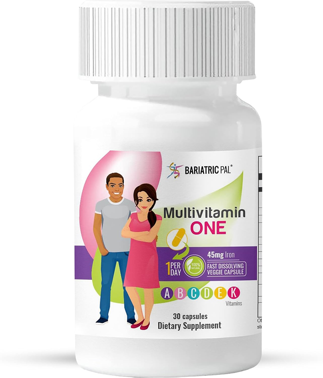 BariatricPal Multivitamin ONE 1 per Day! Bariatric Multivitamin Capsule with 45mg Iron (30 Count) BariatricPal Multivitamin ONE 1 per Day! Bariatric Multivitamin Capsule with 45mg Iron (30 Count)