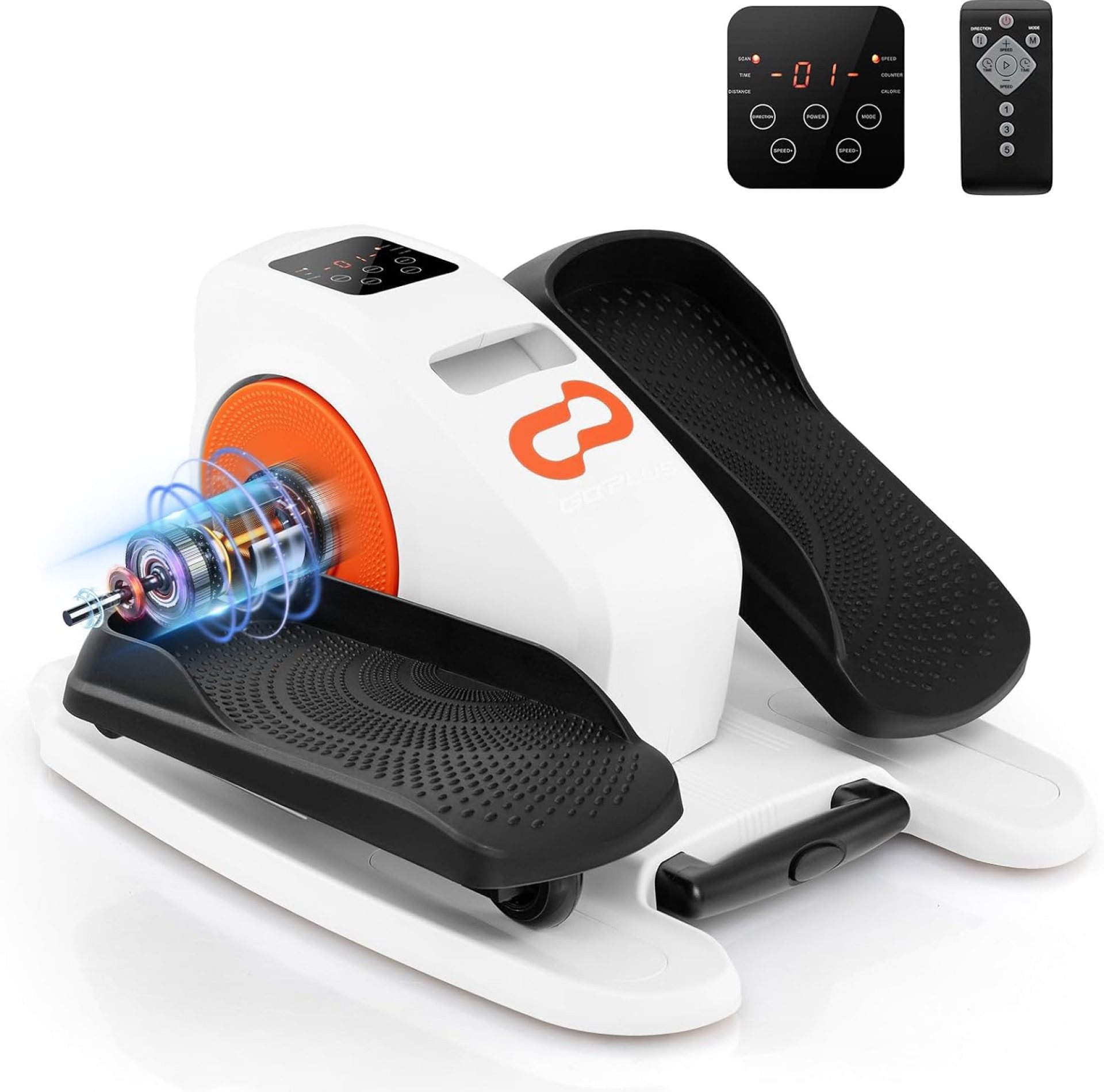 Goplus Under Desk Elliptical Machine, Electric Seated Pedal Exerciser with LED Display Monitor, Remote Control, Portable Fully Assembled Ellipse Leg Exerciser for Seniors Adults Home Office Goplus Under Desk Elliptical Machine, Electric Seated Pedal Exerciser with LED Display Monitor, Remote Control, Portable Fully Assembled Ellipse Leg Exerciser for Seniors Adults Home Office