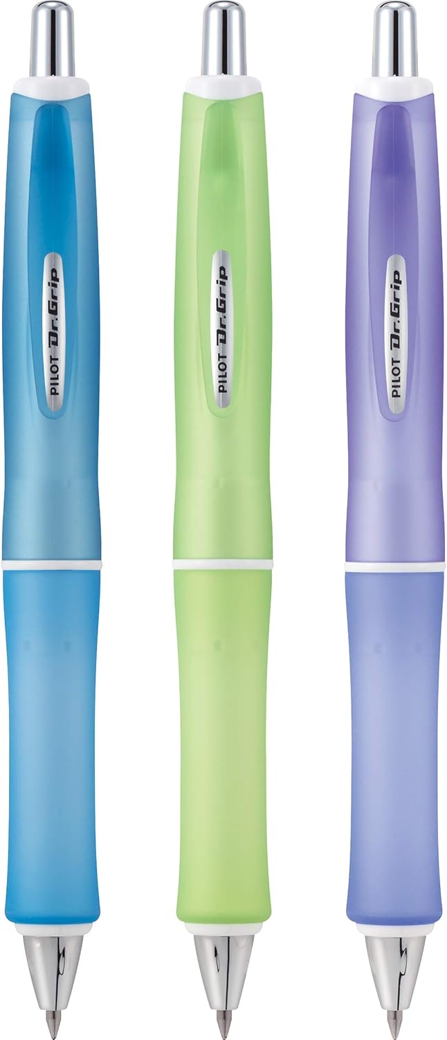 PILOT Dr. Grip Frosted Refillable & Retractable Advanced Ink Ballpoint Pen, Medium Point, Assorted Color Barrels, Black Ink, 3-Pack (14628) PILOT Dr. Grip Frosted Refillable & Retractable Advanced Ink Ballpoint Pen, Medium Point, Assorted Color Barrels, Black Ink, 3-Pack (14628)