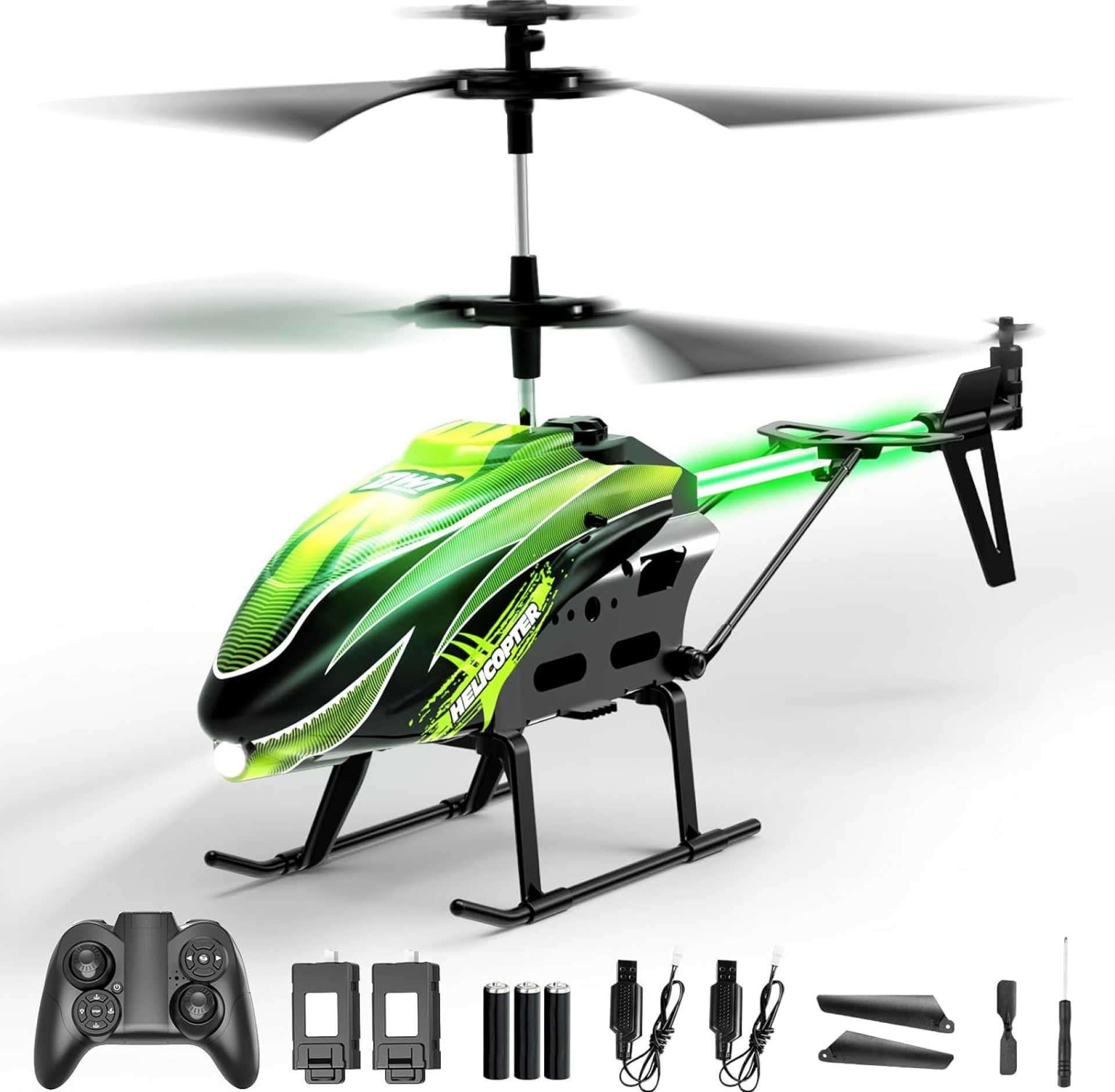 Dwi Dowellin RC Helicopter, Remote Control Helicopter Toy for Kids with 26 Mins Flight(2 Batteries), 8 LED Light Modes,Easy Control for Boys Girls Age 8-12(Green) Dwi Dowellin RC Helicopter, Remote Control Helicopter Toy for Kids with 26 Mins Flight(2 Batteries), 8 LED Light Modes,Easy Control for Boys Girls Age 8-12(Green)
