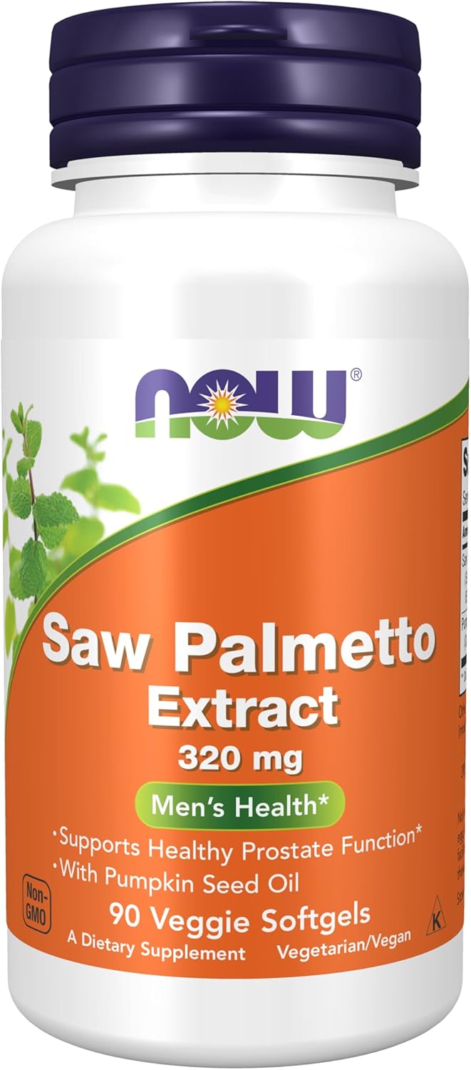 NOW Foods Supplements, Saw Palmetto Extract 320 mg with Pumpkin Seed Oil, Men’s Health*, 90 Veg Softgels NOW Foods Supplements, Saw Palmetto Extract 320 mg with Pumpkin Seed Oil, Men’s Health*, 90 Veg Softgels