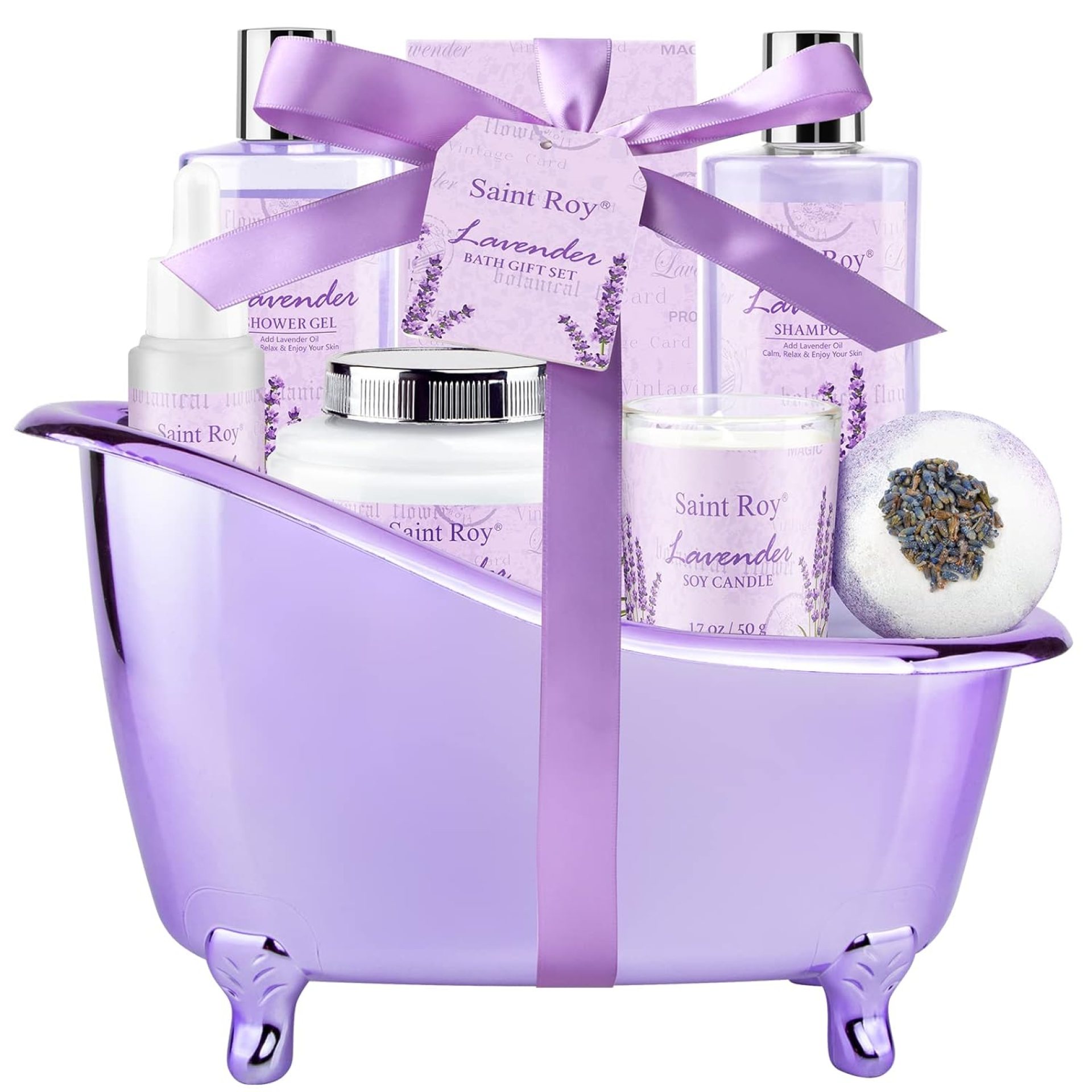 Spa Gift Baskets for Women – Lavender Gifts for Women, Bath Set with Shower Gel, Shampoo, Home Spa Kit Gifts for Her, Christmas, Mothers Day Spa Gift Baskets for Women – Lavender Gifts for Women, Bath Set with Shower Gel, Shampoo, Home Spa Kit Gifts for Her, Christmas, Mothers Day
