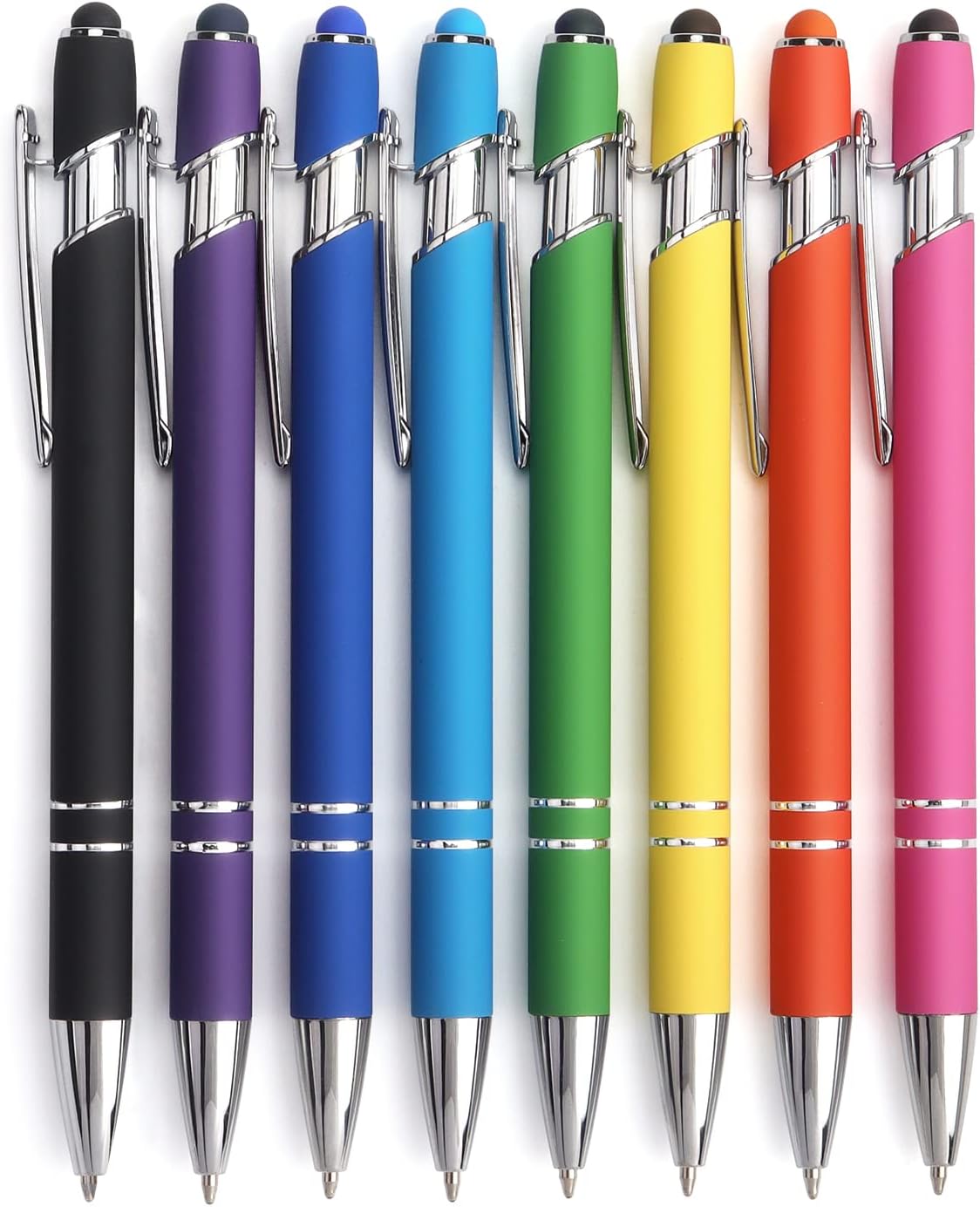 8 Pack Ballpoint Pen 2-in-1 Stylus Retractable Ballpoint Pen with Stylus tip, Metal Stylus Pen for Touch Screens, 1.0 mm Black Ink 8 Pack Ballpoint Pen 2-in-1 Stylus Retractable Ballpoint Pen with Stylus tip, Metal Stylus Pen for Touch Screens, 1.0 mm Black Ink
