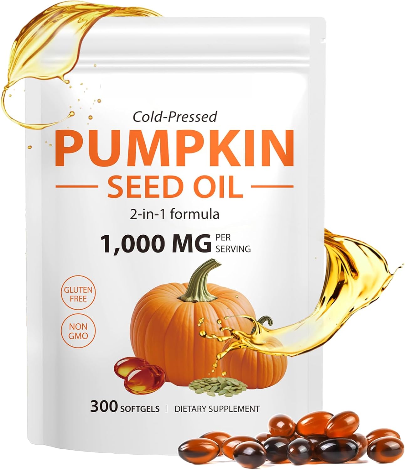 Pumpkin Seed Oil Capsules with Saw Palmetto – 1000mg, 300 Softgels for Prostate Health & Hair Support Pumpkin Seed Oil Capsules with Saw Palmetto – 1000mg, 300 Softgels for Prostate Health & Hair Support