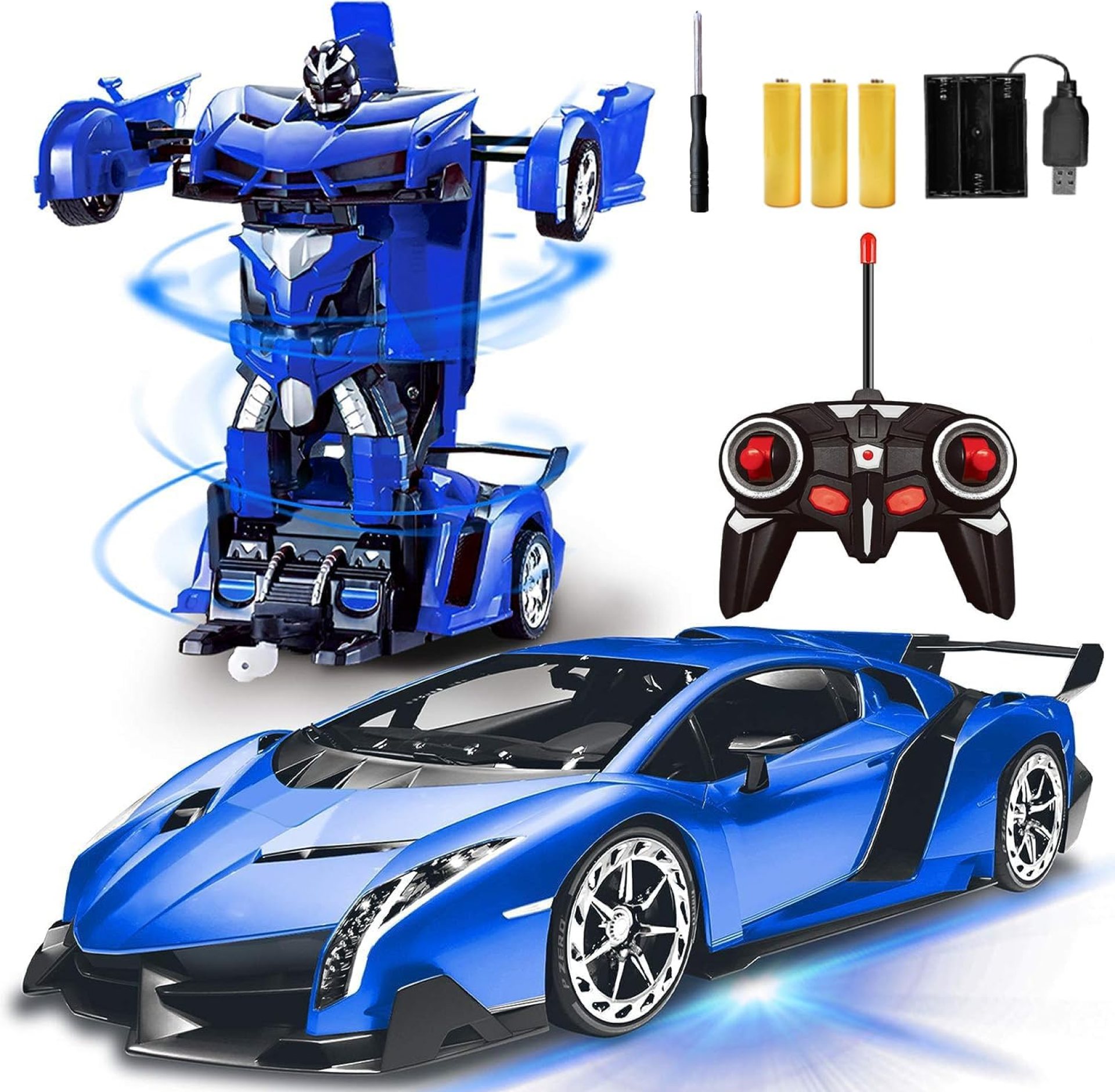 AMENON Remote Control Car – Transform Robot Toys for Boys Teens, Rechargeable RC Car with Lights, 2.4Ghz RC Car 1:18 Rechargeable 360° Rotating Race Transform Car Birthday Gifts Party Favors for Kids AMENON Remote Control Car – Transform Robot Toys for Boys Teens, Rechargeable RC Car with Lights, 2.4Ghz RC Car 1:18 Rechargeable 360° Rotating Race Transform Car Birthday Gifts Party Favors for Kids