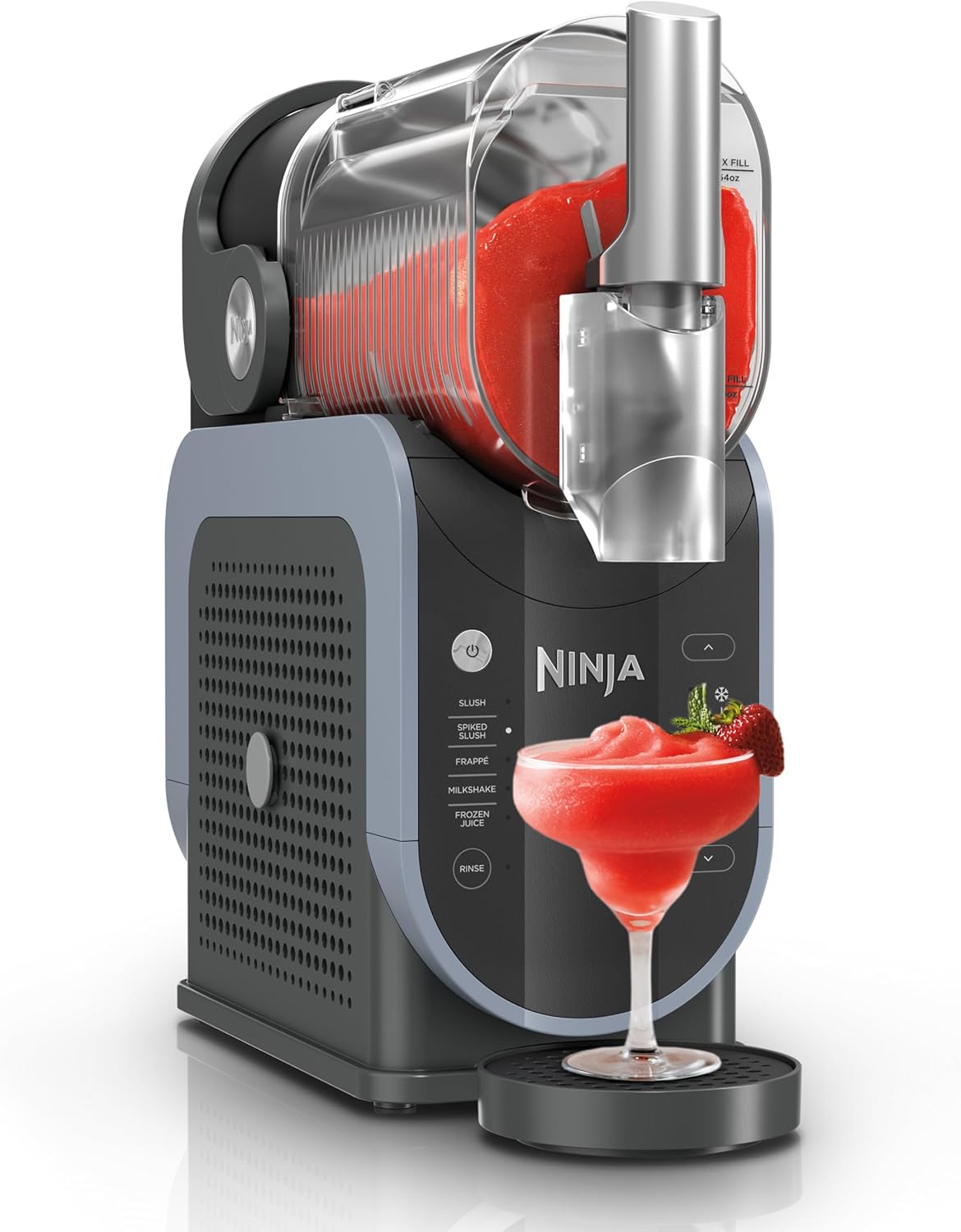 Ninja SLUSHi with RapidChill Technology, 88 oz. Frozen Drink & Slushie Machine, 5 Preset Programs, Margaritas, Frappés, and More, Premium Accents, Black, FS301 Ninja SLUSHi with RapidChill Technology, 88 oz. Frozen Drink & Slushie Machine, 5 Preset Programs, Margaritas, Frappés, and More, Premium Accents, Black, FS301