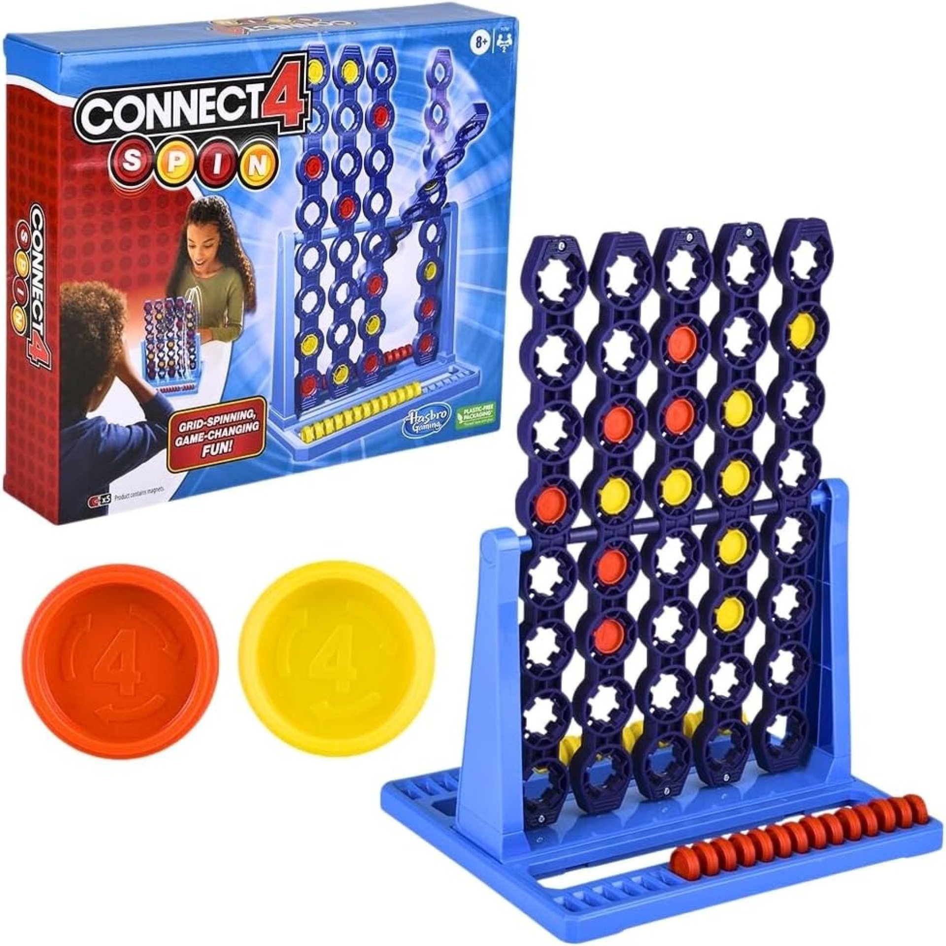 Hasbro Gaming Connect 4 Spin Game, Features Spinning Connect 4 Grid, 2 Player Board Games for Family and Kids, Strategy Board Games, Ages 8 and Up Hasbro Gaming Connect 4 Spin Game, Features Spinning Connect 4 Grid, 2 Player Board Games for Family and Kids, Strategy Board Games, Ages 8 and Up