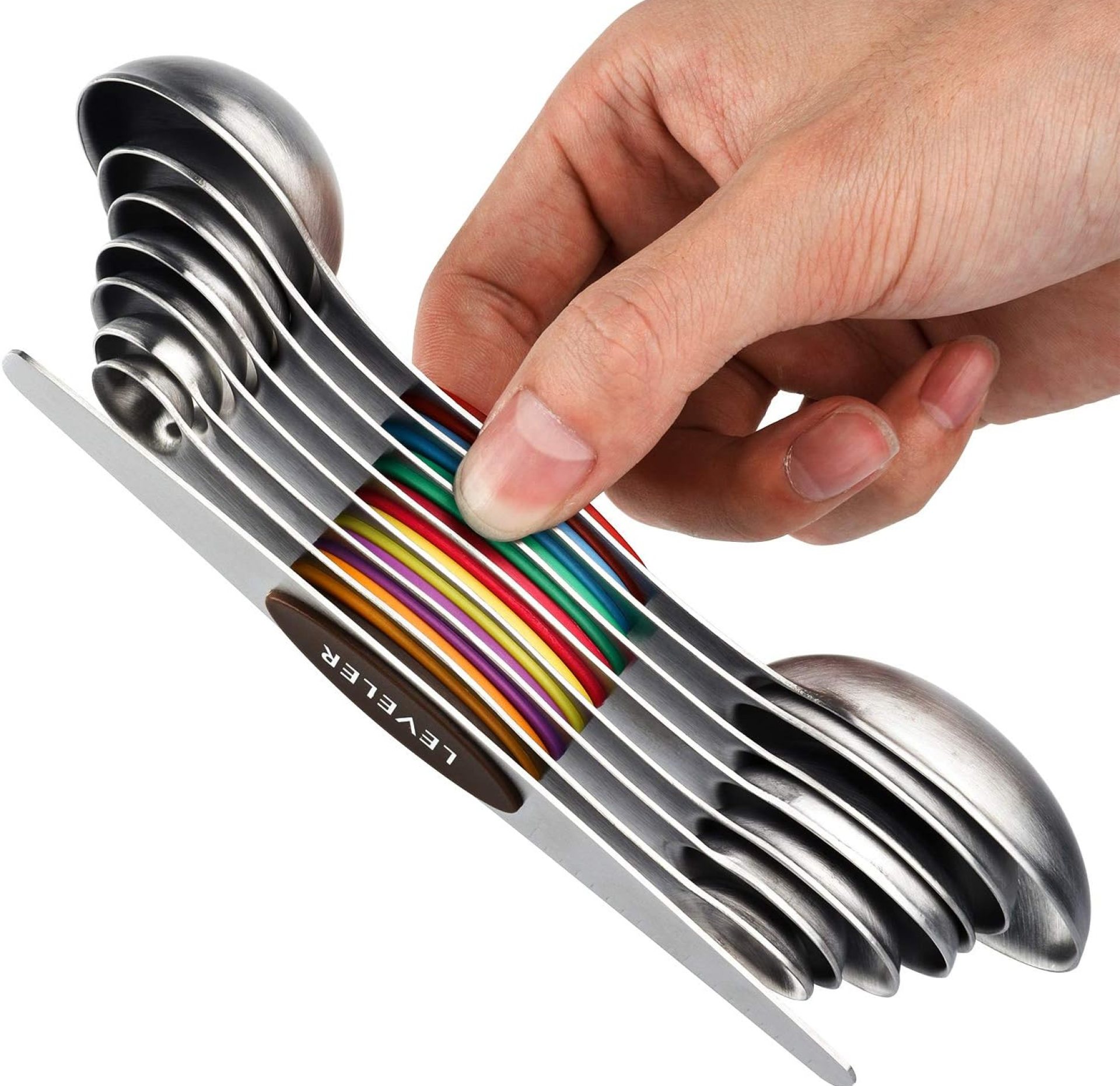Magnetic Measuring Spoons Set of 8 Stainless Steel Dual Sided Stackable Measuring Spoons Nesting Teaspoons Tablespoons for Measuring Dry and Liquid Ingredients Magnetic Measuring Spoons Set of 8 Stainless Steel Dual Sided Stackable Measuring Spoons Nesting Teaspoons Tablespoons for Measuring Dry and Liquid Ingredients