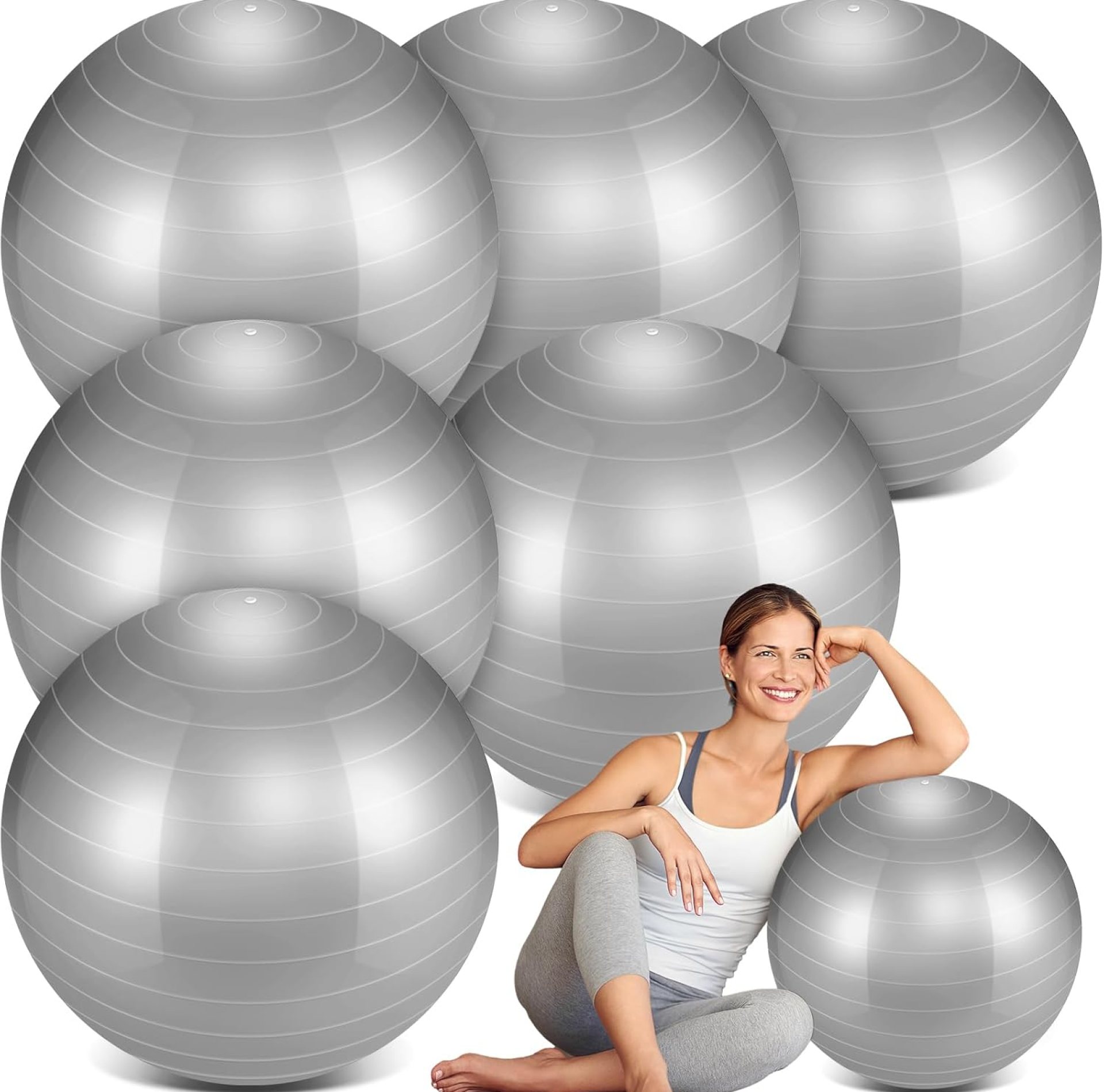 Hungdao 6 Pack Exercise Ball Bulk Inflatable Pregnancy & Workout Ball 22 Inch Heavy Duty Pilates Ball for Yoga Stretching Therapy Balance Physical Fitness Hungdao 6 Pack Exercise Ball Bulk Inflatable Pregnancy & Workout Ball 22 Inch Heavy Duty Pilates Ball for Yoga Stretching Therapy Balance Physical Fitness