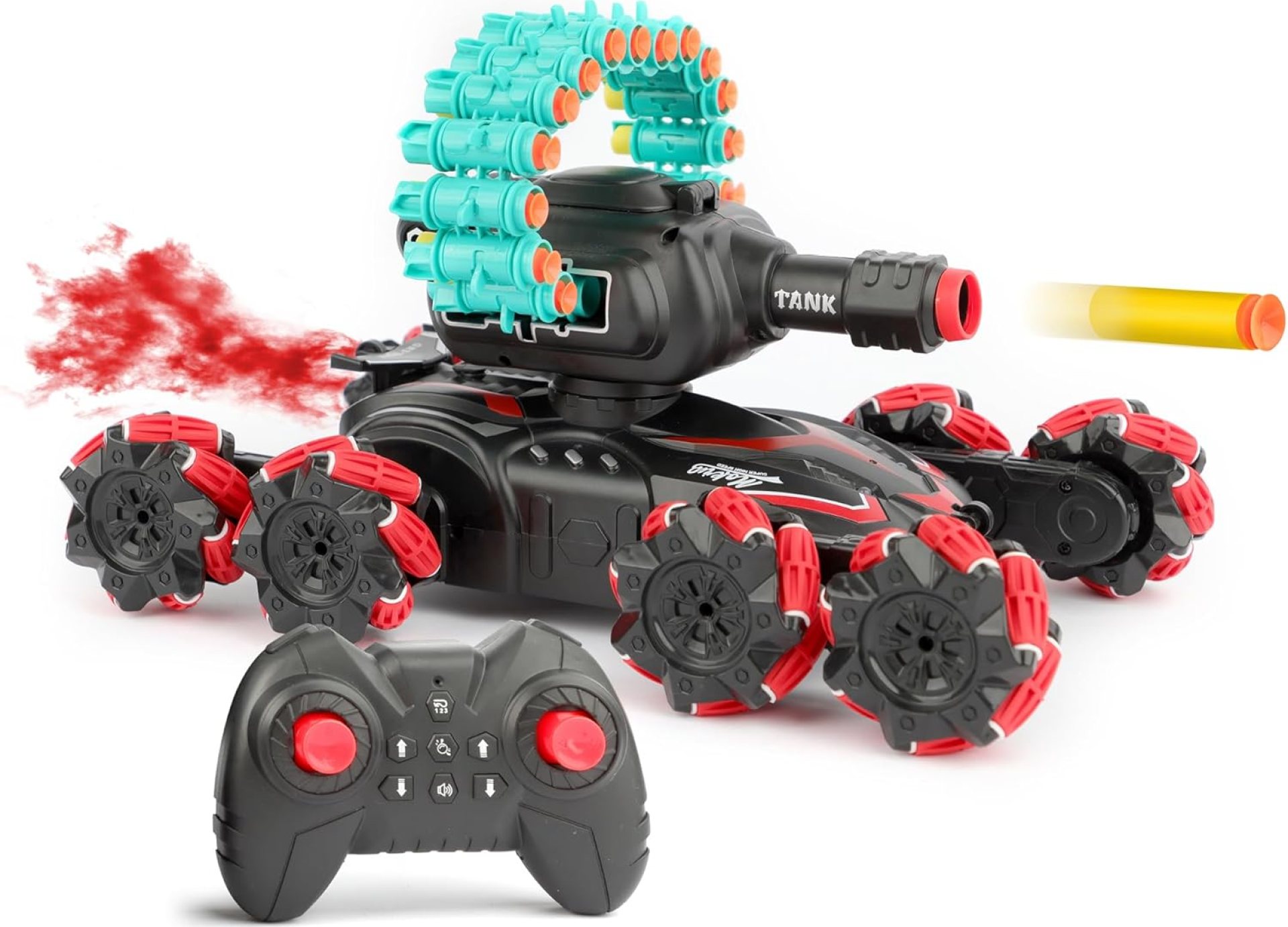 RC Dart Shooting Tank – Remote Control Battle Car with Shooting Turret – Motorized Robot Toy for Kids – Action Gift for Boys – RC Vehicle – Includes Nerf-Compatible Darts RC Dart Shooting Tank – Remote Control Battle Car with Shooting Turret – Motorized Robot Toy for Kids – Action Gift for Boys – RC Vehicle – Includes Nerf-Compatible Darts