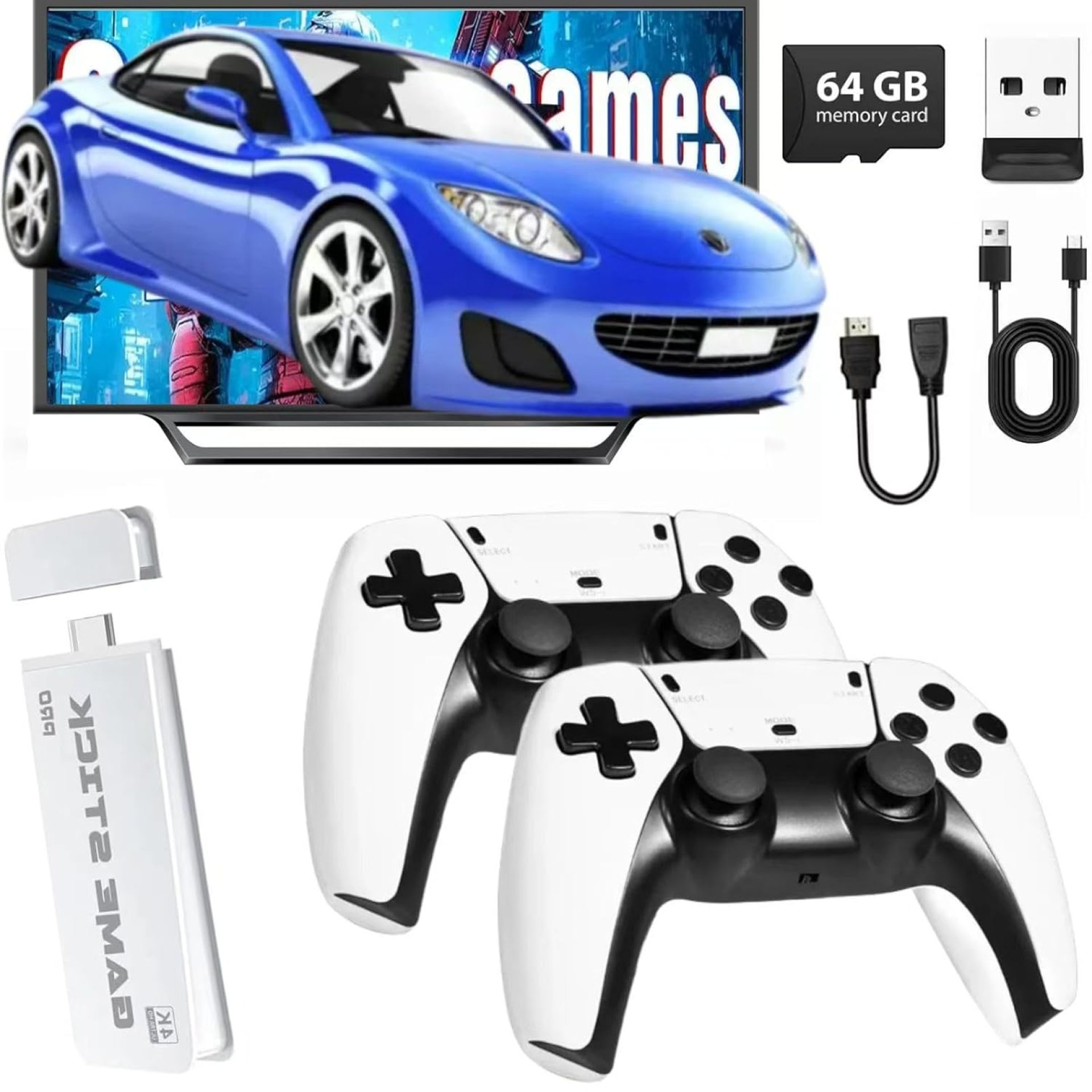 2025 Upgrade Classic Retro Game Console,Classic Retro Game Stick Built in 20000+Video Games,HDMI Output Video Gaming Console Built-in 23 Emulators and Dual Game Controllers(64GB). (White-Gey) 2025 Upgrade Classic Retro Game Console,Classic Retro Game Stick Built in 20000+Video Games,HDMI Output Video Gaming Console Built-in 23 Emulators and Dual Game Controllers(64GB). (White-Gey)