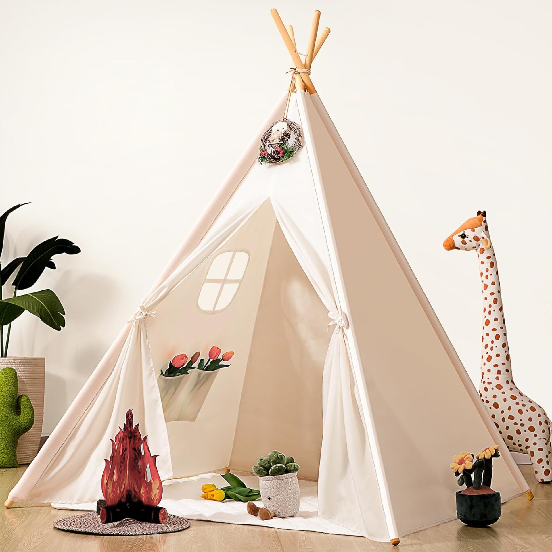 Kids Teepee Tent for Kids, Kid Play Tents for Girls & Boys, Gifts Playhouse for Indoor Outdoor Games, Toddler Toys House for Baby (Tee Pee for Child) Kids Teepee Tent for Kids, Kid Play Tents for Girls & Boys, Gifts Playhouse for Indoor Outdoor Games, Toddler Toys House for Baby (Tee Pee for Child)