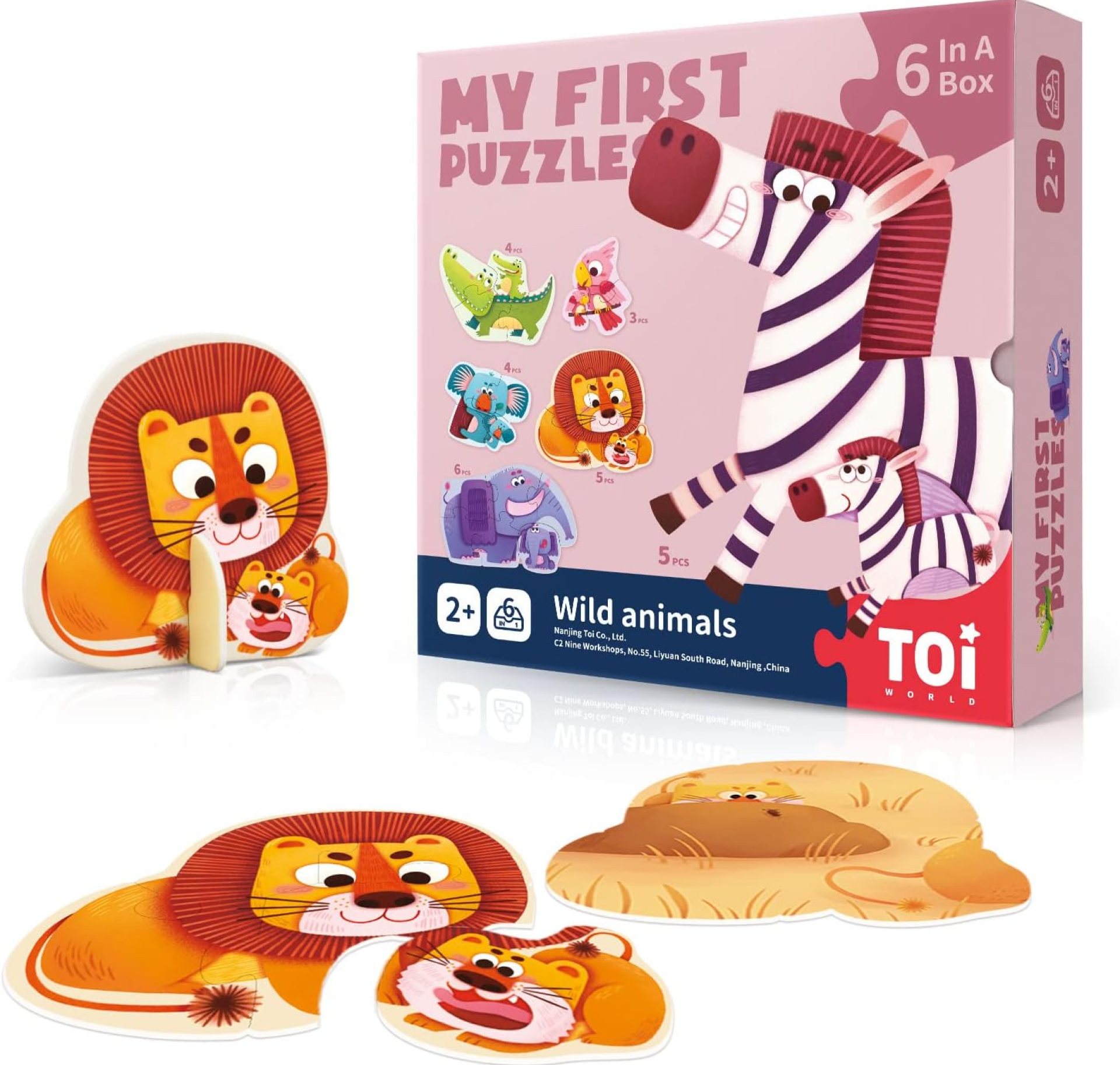 Toi 6 Packs Large Piece Toddler Jigsaw Puzzles for Kids Aged 2.5+, Animal Shaped Floor Puzzles for Beginner, Preschool Learning Game for Boys Girls, Wild Animals Toi 6 Packs Large Piece Toddler Jigsaw Puzzles for Kids Aged 2.5+, Animal Shaped Floor Puzzles for Beginner, Preschool Learning Game for Boys Girls, Wild Animals