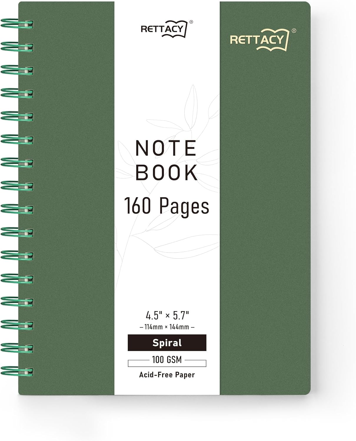 RETTACY Pocket Journal Notebook, 160 Lined Pages, A6 Mini Small Size (4.5″ × 5.7″), for Work, Journaling, Writing, 100 GSM Thick Paper, Spiral-bound, Flexible Plastic Cover (Dark Green) RETTACY Pocket Journal Notebook, 160 Lined Pages, A6 Mini Small Size (4.5″ × 5.7″), for Work, Journaling, Writing, 100 GSM Thick Paper, Spiral-bound, Flexible Plastic Cover (Dark Green)