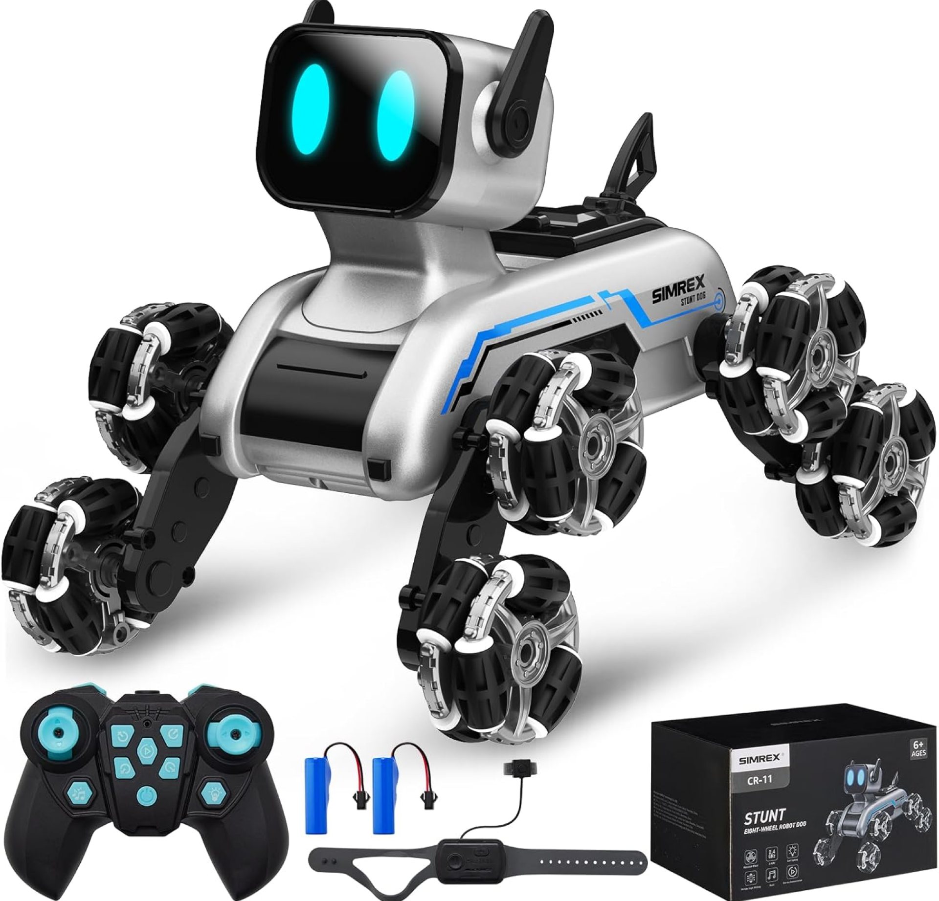 Robot Dog RC Stunt Car Toys – Gesture Sensing Remote Control car with Mecanum Wheels, LED Eyes, 3 Sound Effects, Birthday Gift for Kids Boys Girls Robot Dog RC Stunt Car Toys – Gesture Sensing Remote Control car with Mecanum Wheels, LED Eyes, 3 Sound Effects, Birthday Gift for Kids Boys Girls