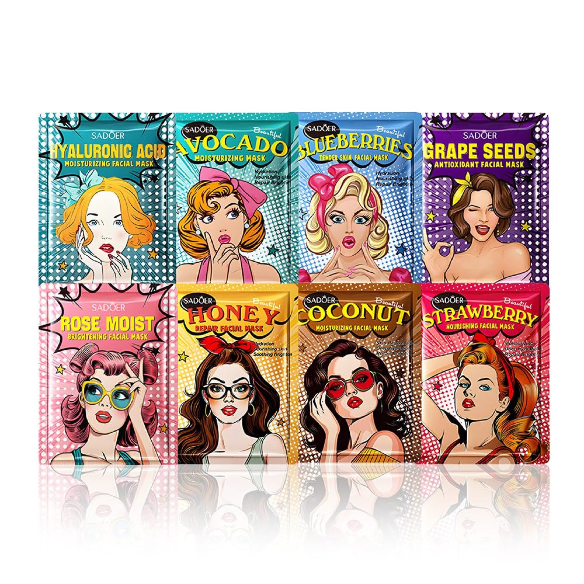 Girl Character Sheet Masks, Spa Party Facial Mask Skincare Set, Sheet Masks Skin Care, Moisturize Brighten Soothe for All Skin Types, Christmas Birthday Gifts for Women Men Girls, (8Pcs) Girl Character Sheet Masks, Spa Party Facial Mask Skincare Set, Sheet Masks Skin Care, Moisturize Brighten Soothe for All Skin Types, Christmas Birthday Gifts for Women Men Girls, (8Pcs)