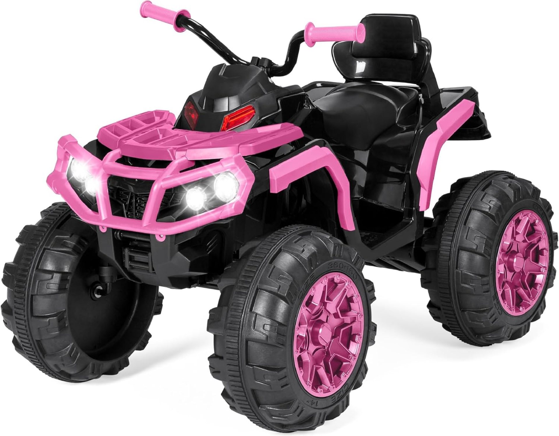 Best Choice Products 12V Kids Ride-On Electric ATV, 4-Wheeler Quad Car Toy w/Bluetooth Audio, 3.7mph Max Speed, Treaded Tires, LED Headlights, Radio – Pink Best Choice Products 12V Kids Ride-On Electric ATV, 4-Wheeler Quad Car Toy w/Bluetooth Audio, 3.7mph Max Speed, Treaded Tires, LED Headlights, Radio – Pink