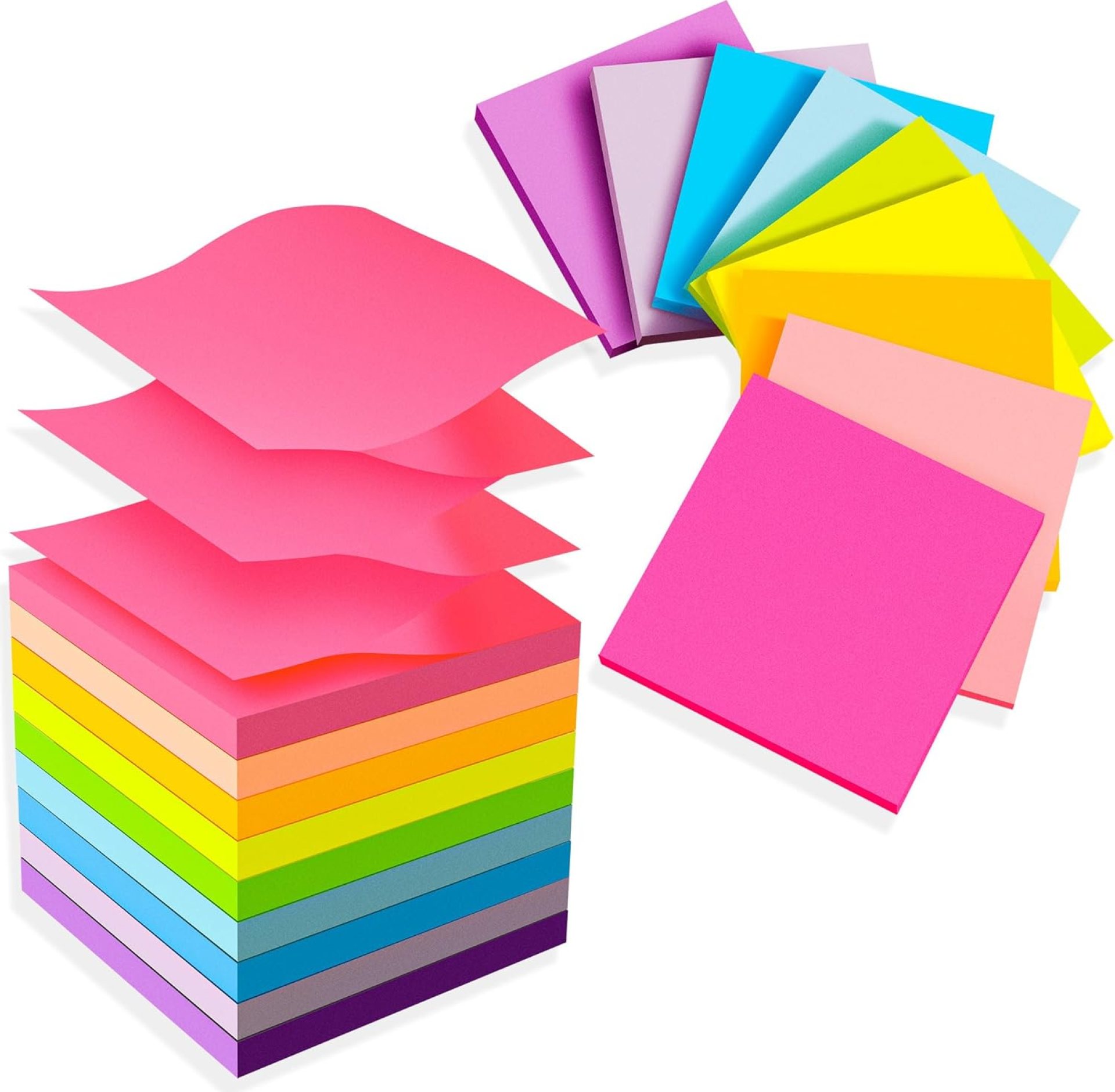 (18 Pads) Pop Up Sticky Notes 3×3 Refills, Strong Adhesive Memo Pad Bulk with 9 Bright Colors, Suitable for Home, Office, School, Clean Removal (18 Pads) Pop Up Sticky Notes 3×3 Refills, Strong Adhesive Memo Pad Bulk with 9 Bright Colors, Suitable for Home, Office, School, Clean Removal