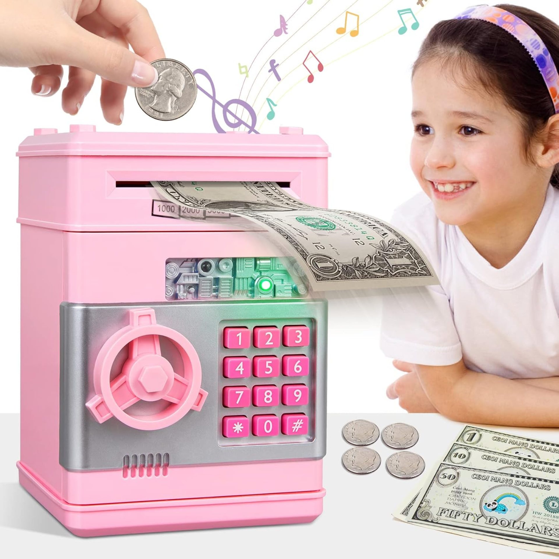 Kids Piggy Bank for Girls – Toys for 5 6 7 8 9 10 Year Old Girl Birthday Gifts – Electronic Piggy Bank ATM Machine Money Safe for Kids Toys Age 6-8-10 Kids Piggy Bank for Girls – Toys for 5 6 7 8 9 10 Year Old Girl Birthday Gifts – Electronic Piggy Bank ATM Machine Money Safe for Kids Toys Age 6-8-10