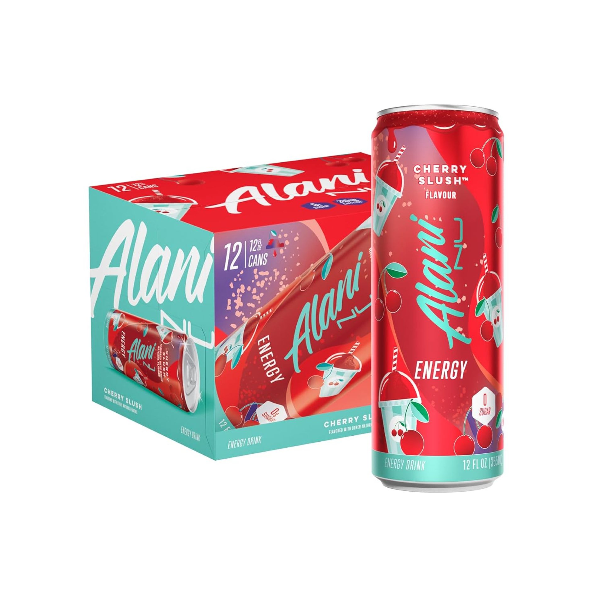 Alani Nu CHERRY SLUSH Sugar Free, Low Calorie Energy Drinks, 200mg Caffeine, Biotin B Vitamins, Zero Sugar, 10 Calories, 12 Fl Oz Cans, 12 Pack Alani Nu CHERRY SLUSH Sugar Free, Low Calorie Energy Drinks, 200mg Caffeine, Biotin B Vitamins, Zero Sugar, 10 Calories, 12 Fl Oz Cans, 12 Pack