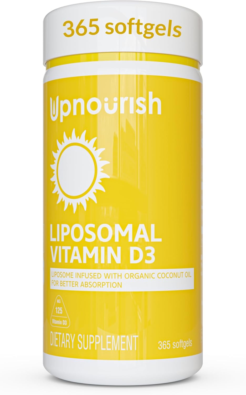 UpNourish Liposomal Vitamin D3 5000 IU Softgels – 1 Year Supply | Organic Coconut Oil Infused Vitamin D Supplements – Support Bone, Dental, Heart, Mood & Immune Health – Non GMO Gluten Free – 365 ct UpNourish Liposomal Vitamin D3 5000 IU Softgels – 1 Year Supply | Organic Coconut Oil Infused Vitamin D Supplements – Support Bone, Dental, Heart, Mood & Immune Health – Non GMO Gluten Free – 365 ct