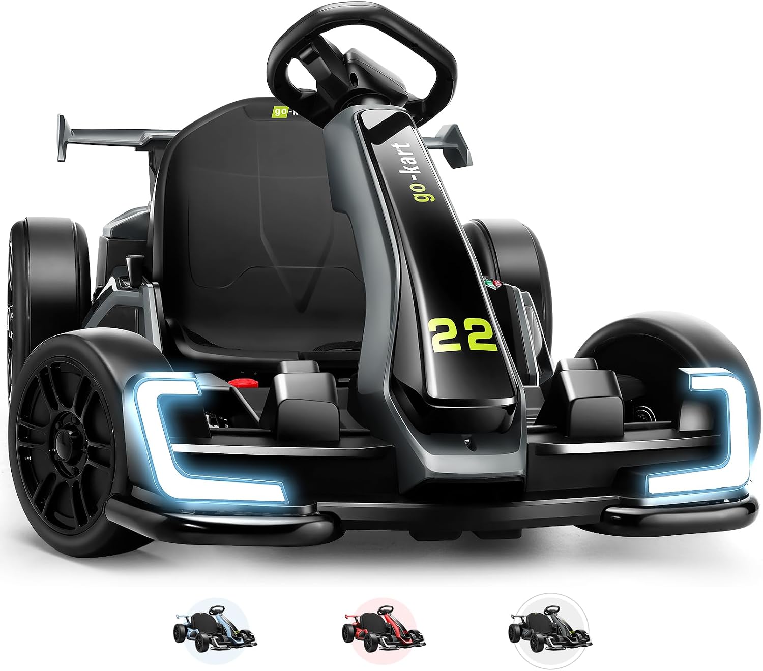 Hikole Go Kart Electric Drift Kart Car, 24V Crazy Go Cart for Kids with Adjustable Seat, 3 Speed Mode, Fast 300W Motor, 8.5 MPH, Ride on Toys for Kids 6-12 Years Old, Black Hikole Go Kart Electric Drift Kart Car, 24V Crazy Go Cart for Kids with Adjustable Seat, 3 Speed Mode, Fast 300W Motor, 8.5 MPH, Ride on Toys for Kids 6-12 Years Old, Black
