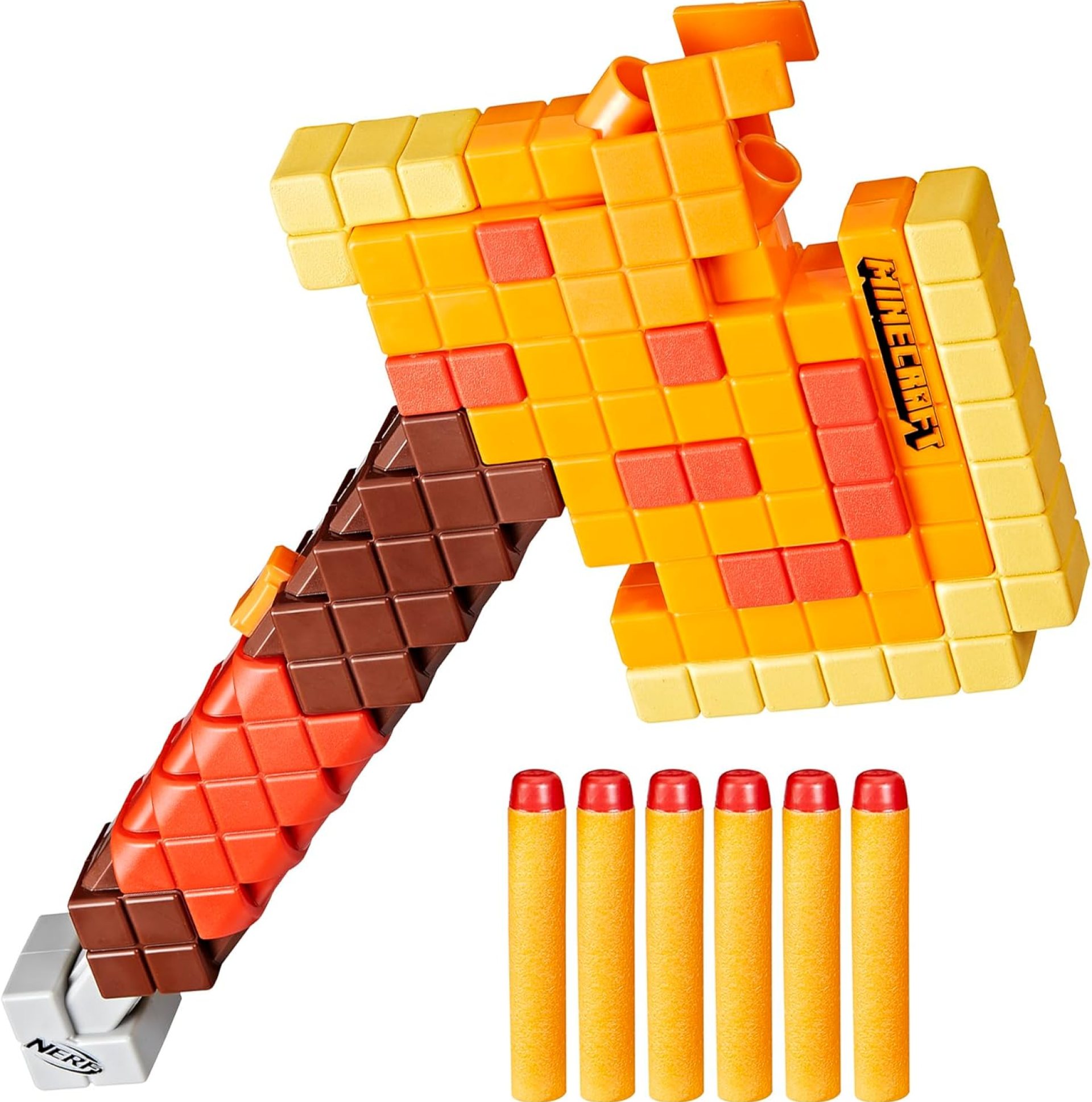 Nerf Minecraft Firebrand, Dart Blasting Axe, 6 Nerf Elite Foam Darts, Design Inspired by Minecraft Axe in The Game, Pull Down Priming, Minecraft Toys Nerf Minecraft Firebrand, Dart Blasting Axe, 6 Nerf Elite Foam Darts, Design Inspired by Minecraft Axe in The Game, Pull Down Priming, Minecraft Toys