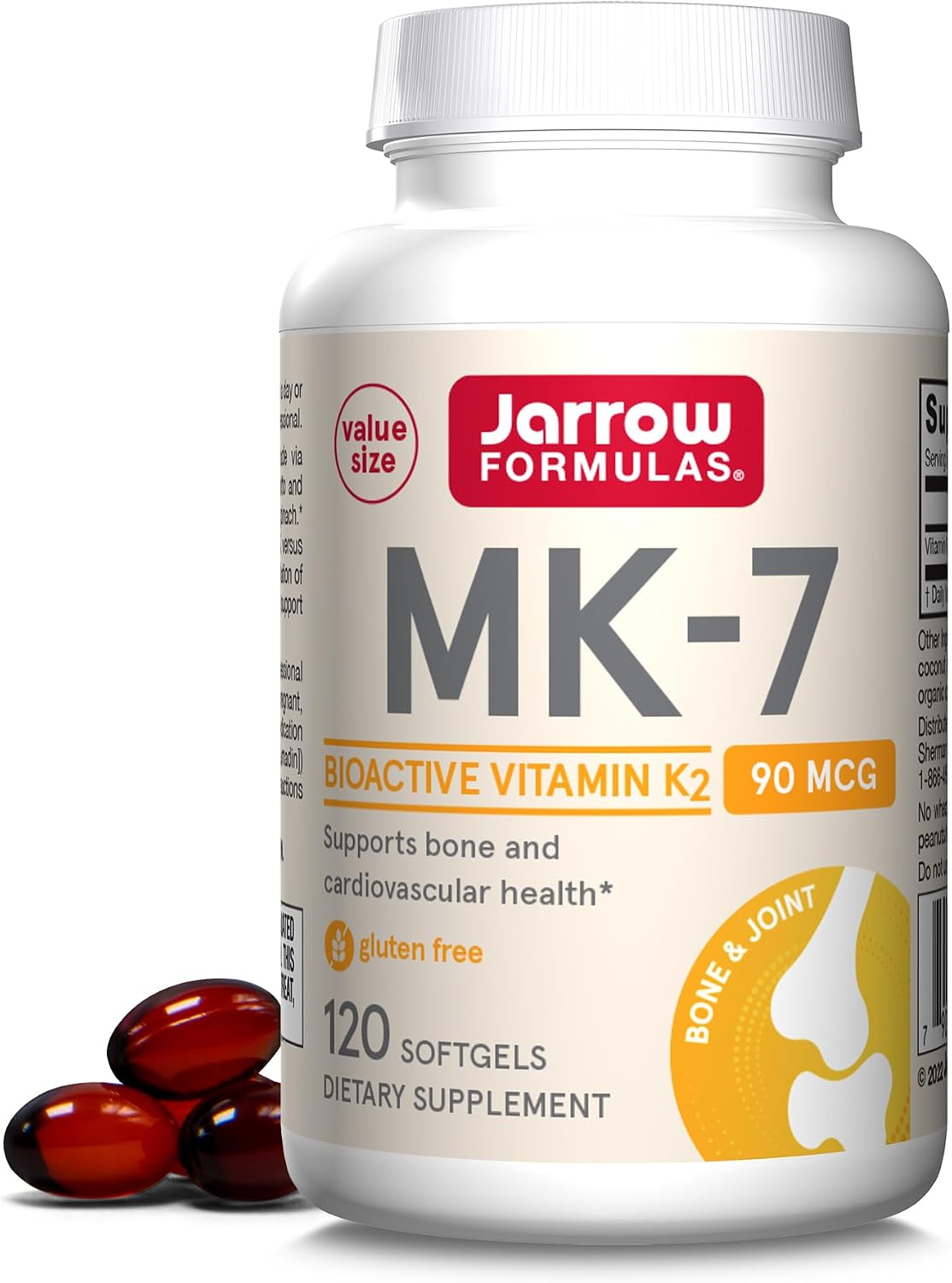 Jarrow Formulas MK-7 90 mcg – Bioactive Form of Vitamin K2 – 120 Servings (Softgels) – For Bone & Cardiovascular Health – Vitamin K2 MK-7 Dietary Supplement – K2 Vitamin Supplement MK-7 – Gluten Free Jarrow Formulas MK-7 90 mcg – Bioactive Form of Vitamin K2 – 120 Servings (Softgels) – For Bone & Cardiovascular Health – Vitamin K2 MK-7 Dietary Supplement – K2 Vitamin Supplement MK-7 – Gluten Free