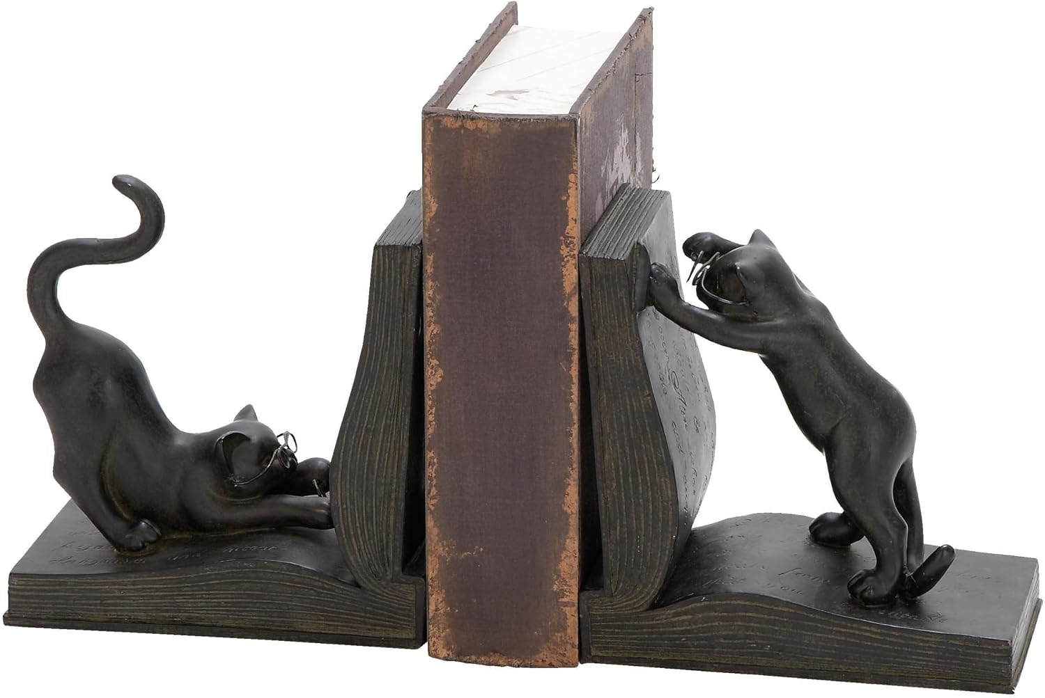 Deco 79 Polystone Cat Decorative Bookends Reading Non Skid Bookends, Set of 2 Office Bookends7″H, 6″W, Black Deco 79 Polystone Cat Decorative Bookends Reading Non Skid Bookends, Set of 2 Office Bookends7″H, 6″W, Black