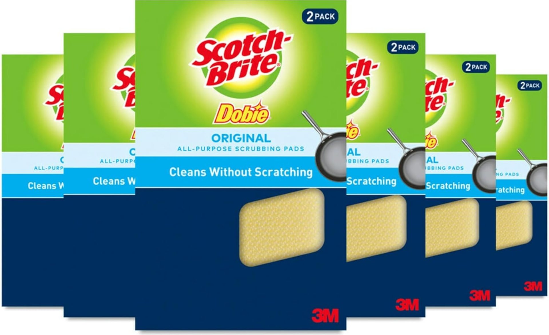 Scotch-Brite Dobie Pads, Dobie Sponge for All Purpose Cleaning of Kitchen, Bathroom, and Household, Non Scratch Dobie Cleaning Pads Safe for Non-Stick Cookware, 12 Dobie Pads Scotch-Brite Dobie Pads, Dobie Sponge for All Purpose Cleaning of Kitchen, Bathroom, and Household, Non Scratch Dobie Cleaning Pads Safe for Non-Stick Cookware, 12 Dobie Pads