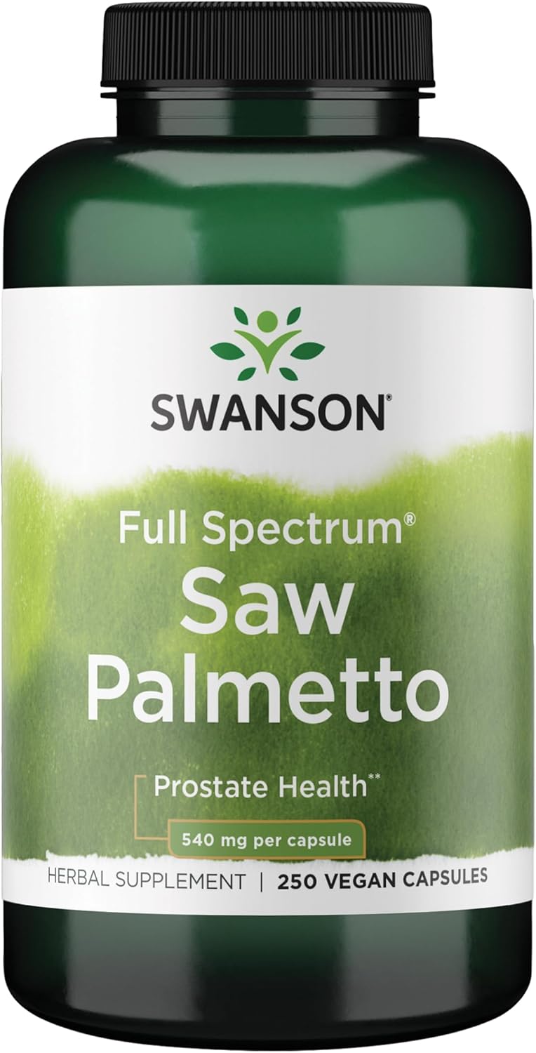 Swanson Saw Palmetto Herbal Supplement for Men Prostate Health Hair Supplement Urinary Health 540 mg 250 Capsules Swanson Saw Palmetto Herbal Supplement for Men Prostate Health Hair Supplement Urinary Health 540 mg 250 Capsules