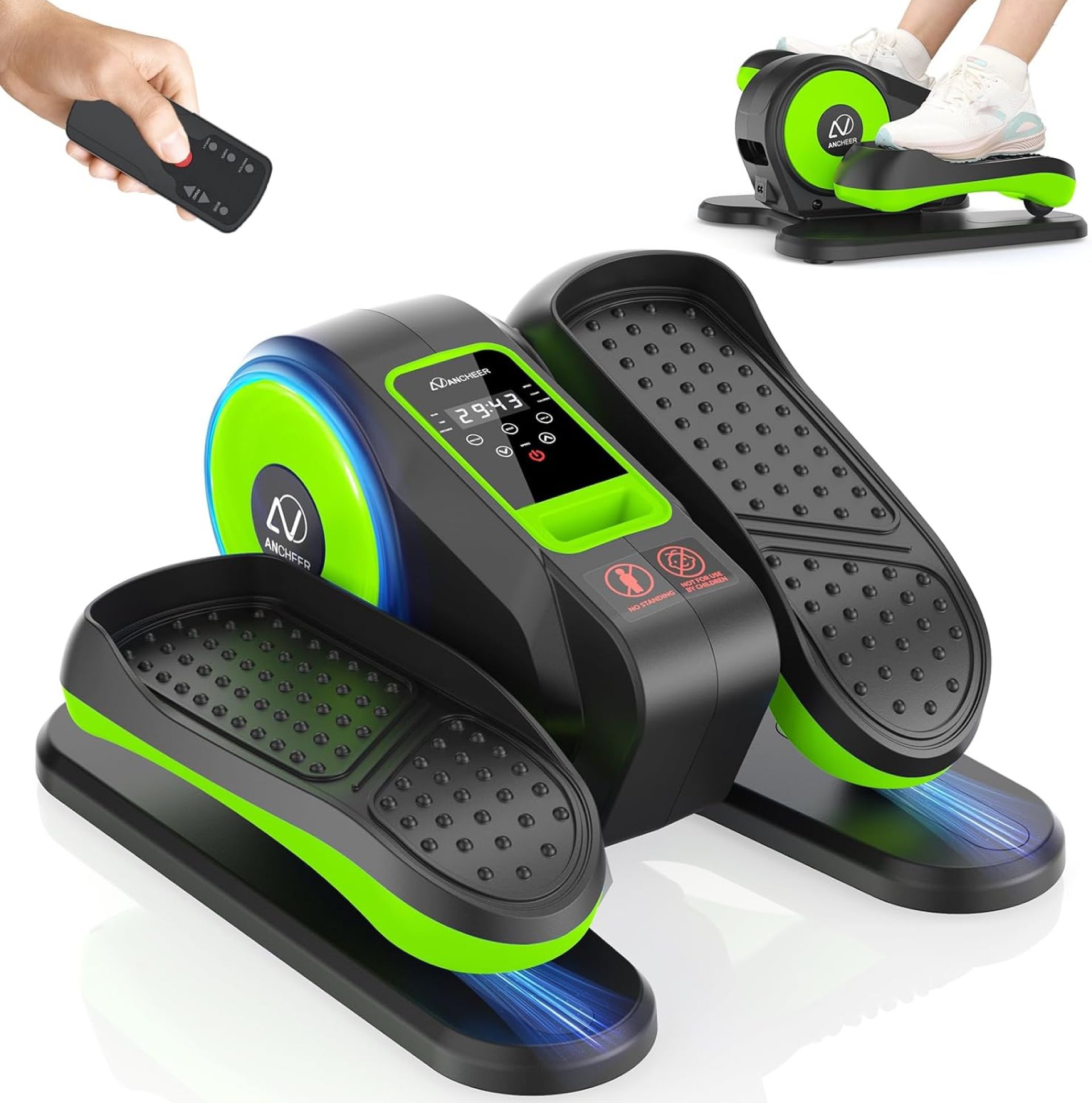 ANCHEER Under Desk Elliptical, Leg Exerciser While Sitting for Seniors Adults, Ellipse Leg Exerciser Electric as Seen on TV with Remote Control & 12 Adjustable Speeds, Fully Assembled ANCHEER Under Desk Elliptical, Leg Exerciser While Sitting for Seniors Adults, Ellipse Leg Exerciser Electric as Seen on TV with Remote Control & 12 Adjustable Speeds, Fully Assembled