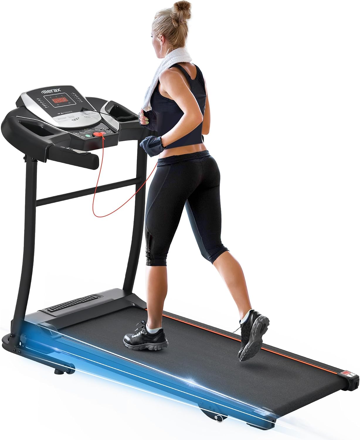 Merax Electric Folding Treadmills for Home 3 Level Incline Treadmill with Pulse Sensors, 2.5 HP Quiet Brushless with USB Charge Station, 7.5 MPH, 300 lbs Capacity Merax Electric Folding Treadmills for Home 3 Level Incline Treadmill with Pulse Sensors, 2.5 HP Quiet Brushless with USB Charge Station, 7.5 MPH, 300 lbs Capacity