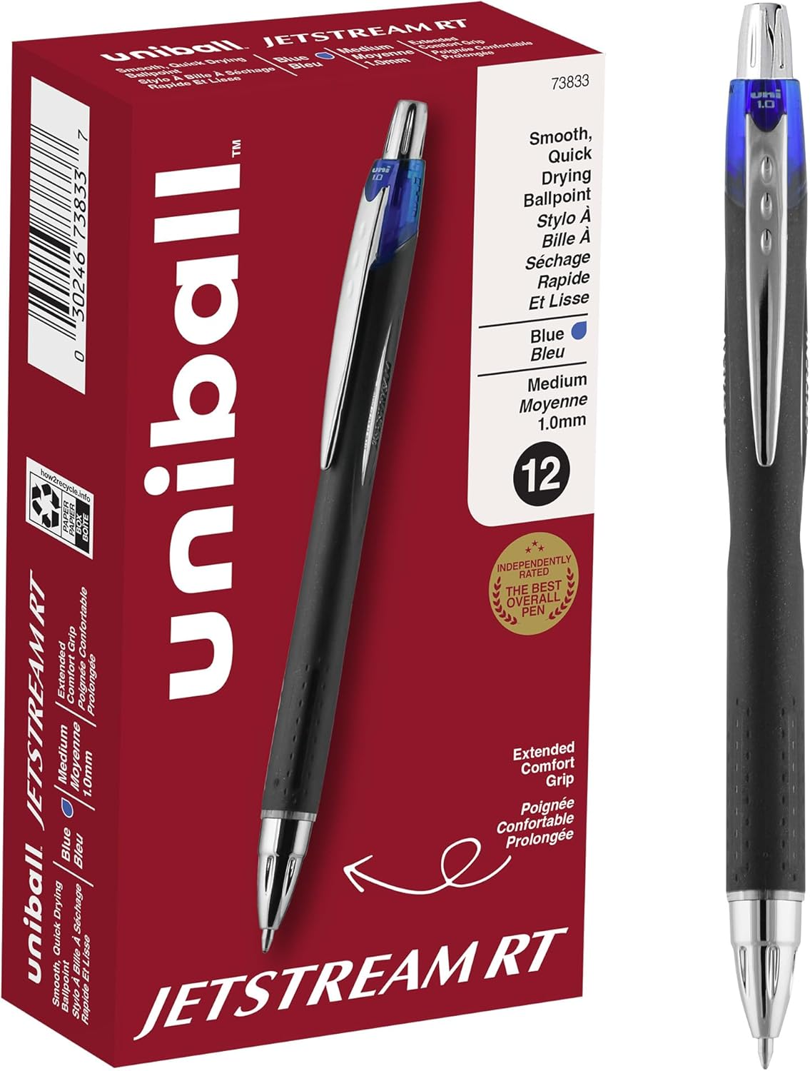 uni-ball 73833 Jetstream RT Ballpoint Pens, Bold Point (1.0mm), Blue, 12 Count uni-ball 73833 Jetstream RT Ballpoint Pens, Bold Point (1.0mm), Blue, 12 Count